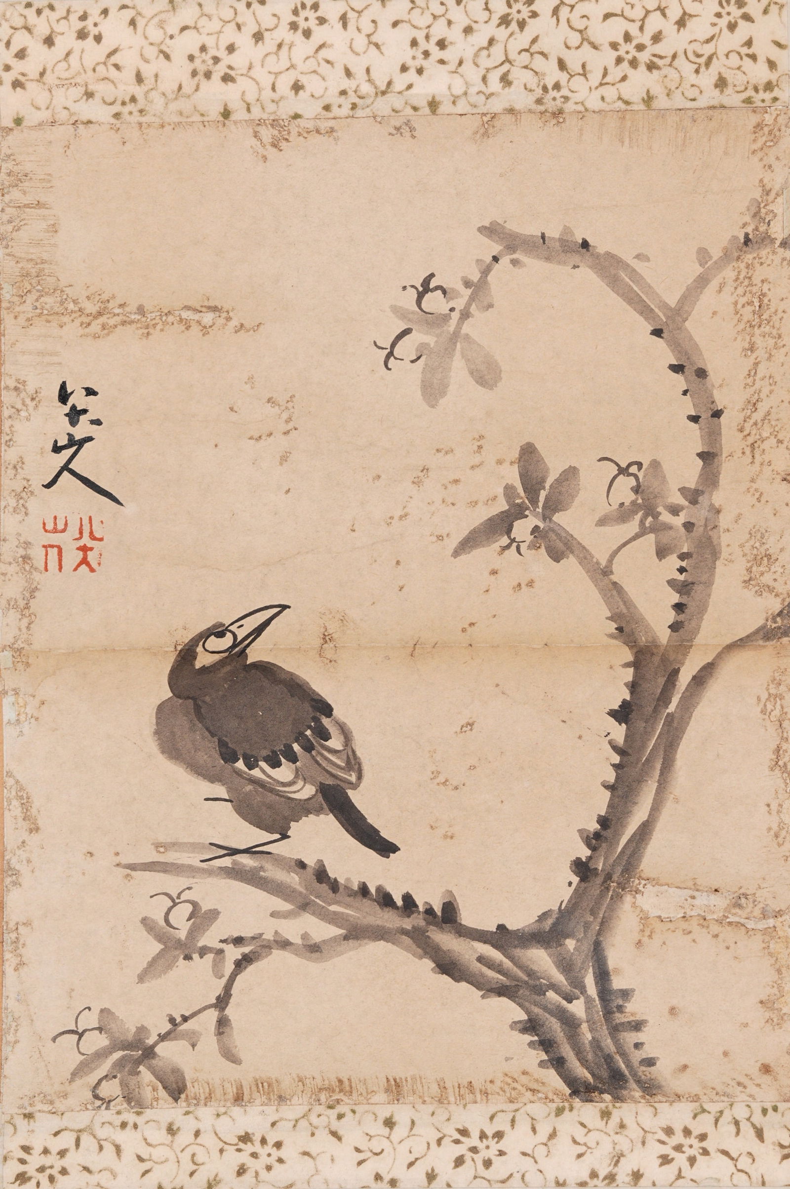 A FLOWER-AND-BIRD PAINTING ON PAPER BY BADA SHANREN.八大山人 (1 of 6)