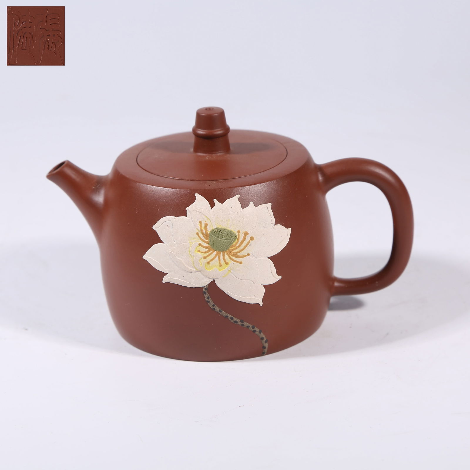A ZISHA TEAPOT WITH FLOWER MOTIF (1 of 9)
