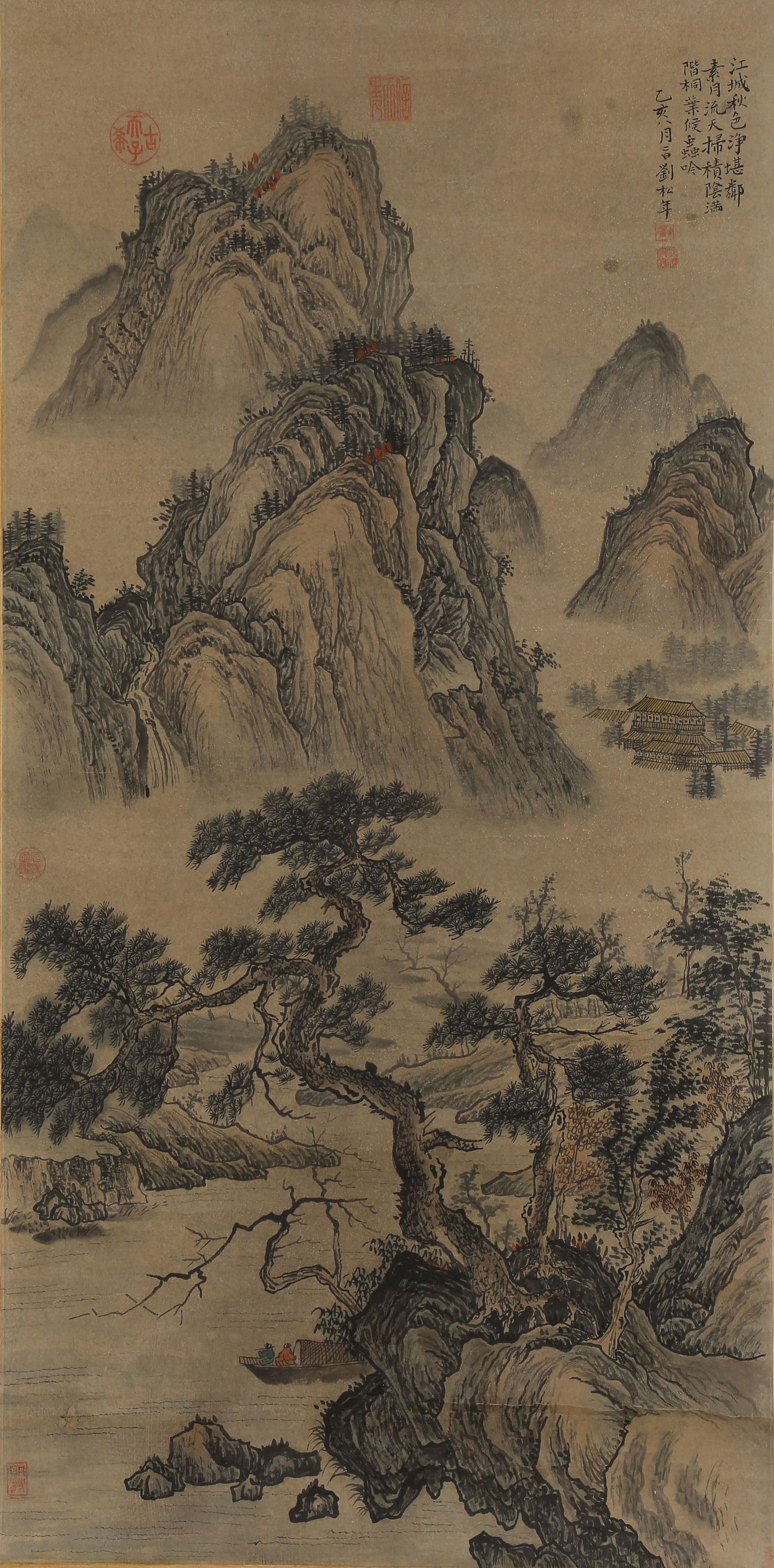 A LANDSCAPE PAINTING ON PAPER BY LIU SONGNIAN.劉松年 (1 of 10)