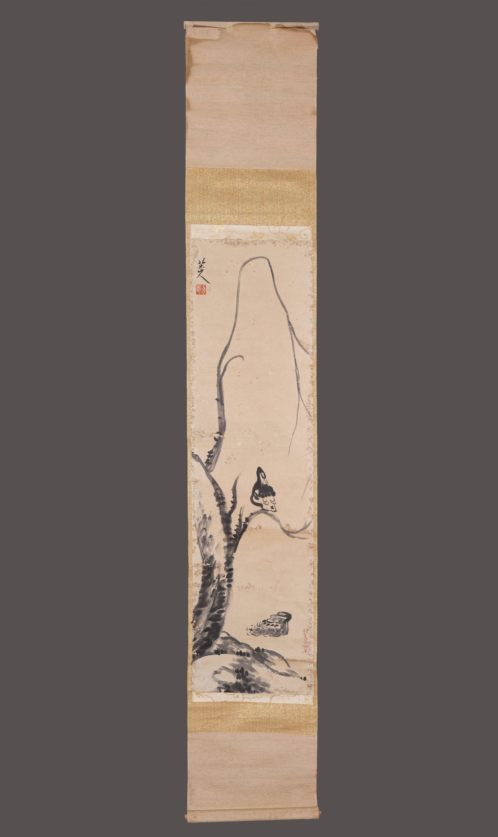A BIRD PAINTING ON PAPER BY BADA SHANREN.八大山人 (1 of 11)