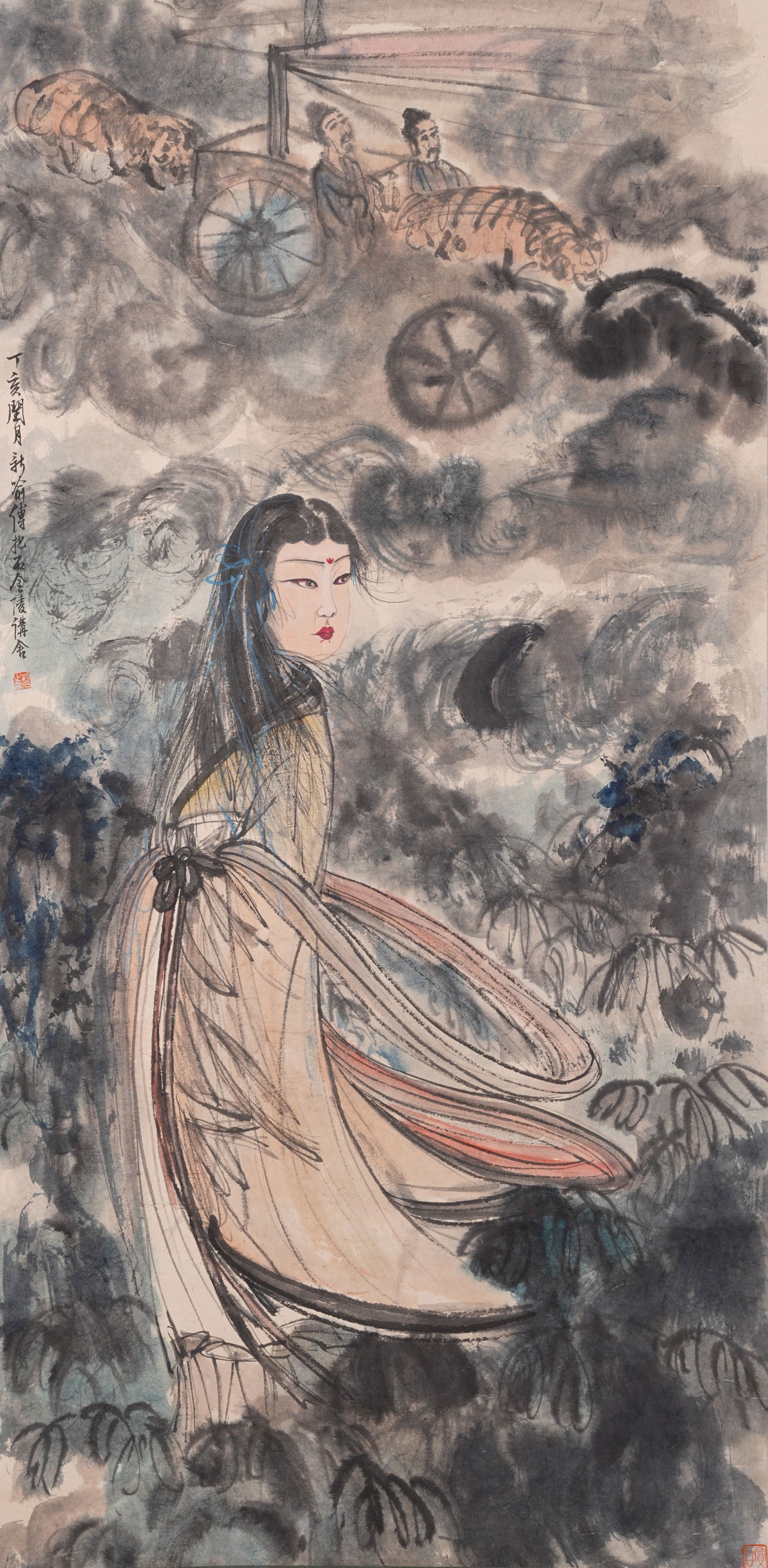 A FIGURE PAINTING ON PAPER BY FU BAOSHI.傅抱石 (1 of 10)
