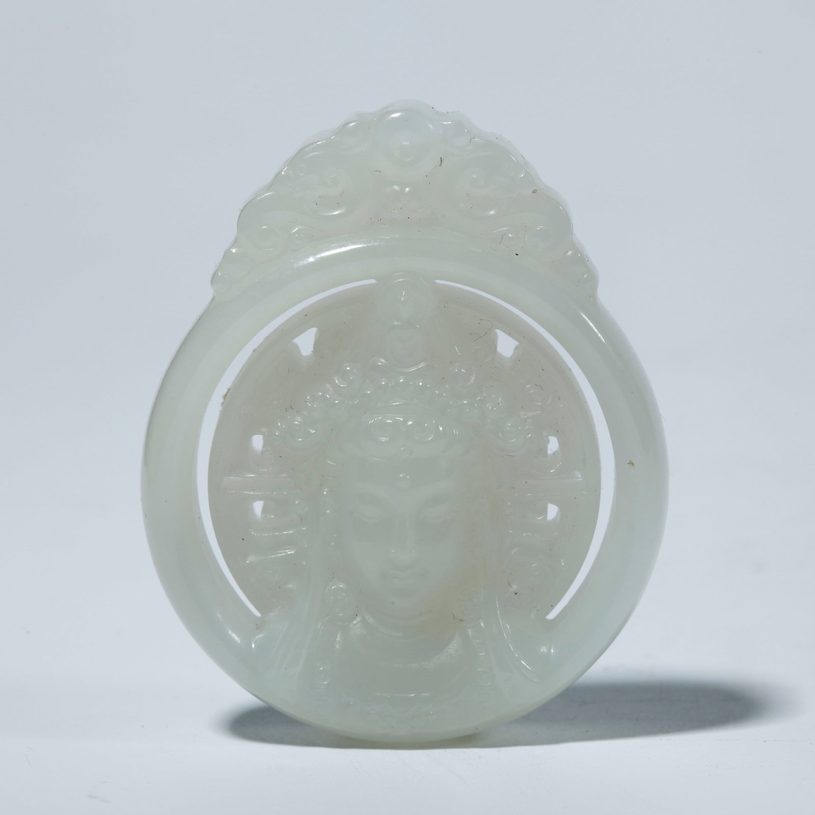 A HETIAN JADE PENDANT WITH BUDDHA HEAD DESIGN (1 of 10)