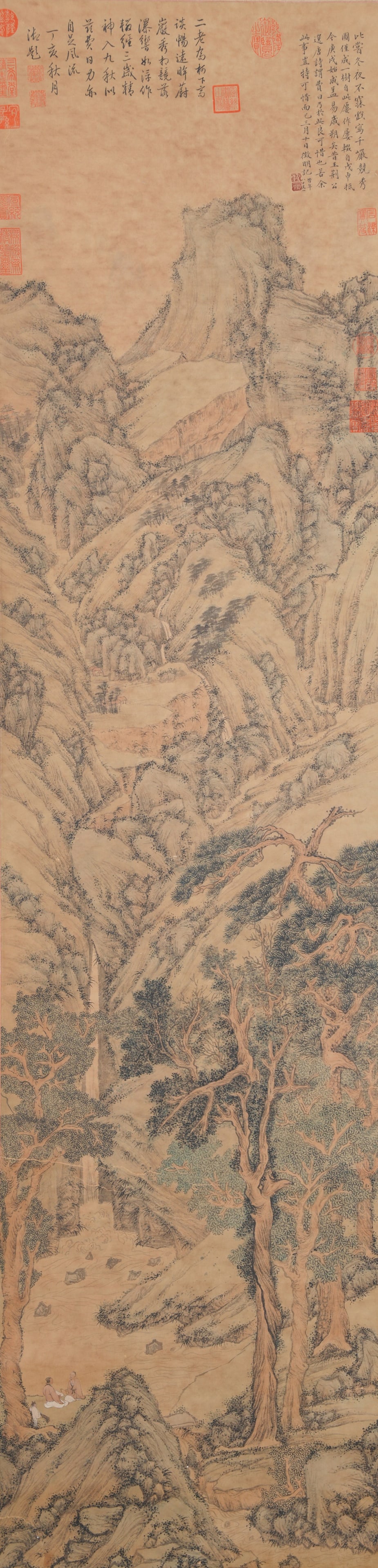 A LANDSCAPE PAINTING ON PAPER BY WEN ZHENGMING.文徵明 (1 of 13)