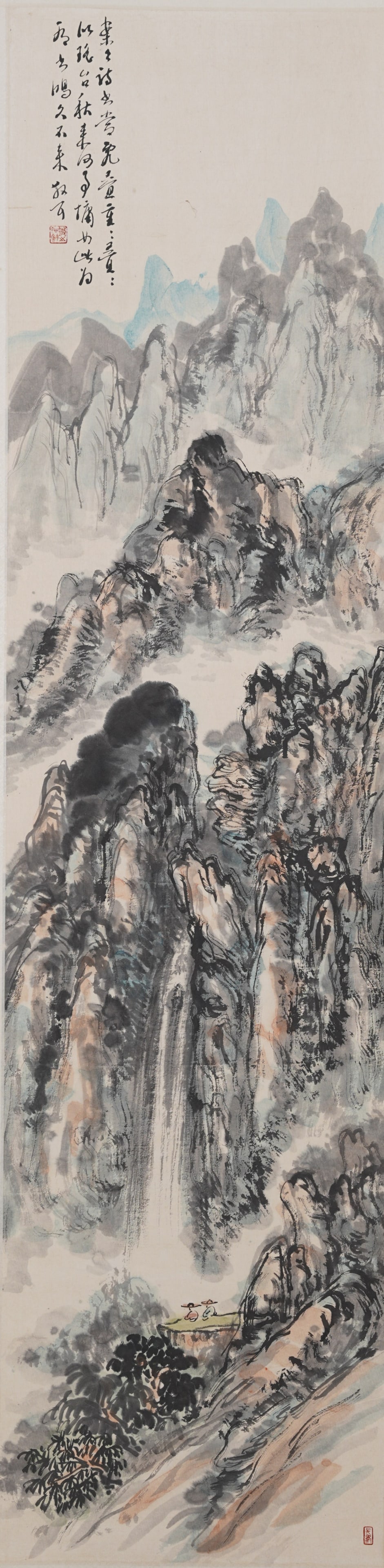 A LANDSCAPE PAINTING ON PAPER BY LIN SANZHI.林散之 (1 of 8)