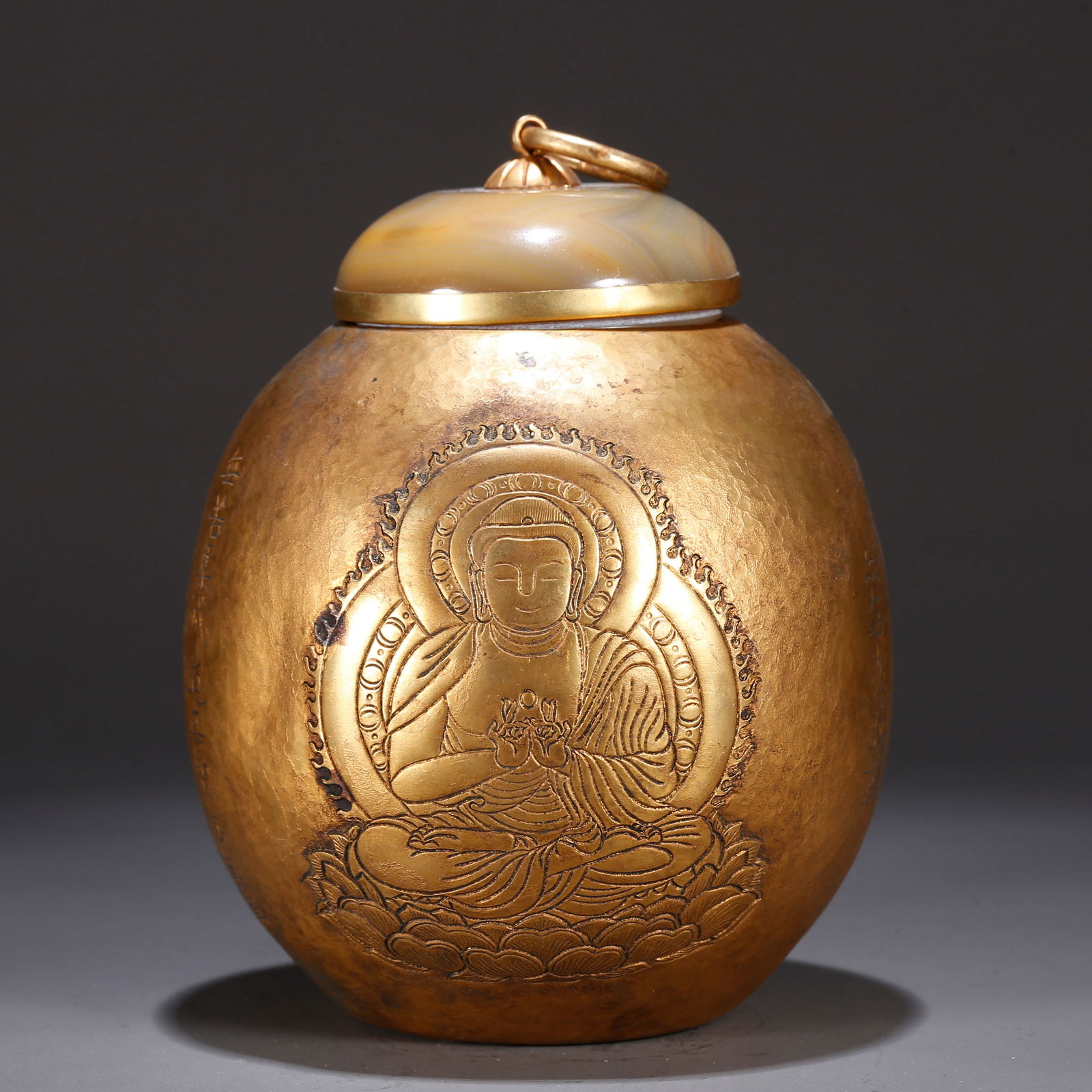 A GILT BRONZE COVERED JAR (1 of 9)