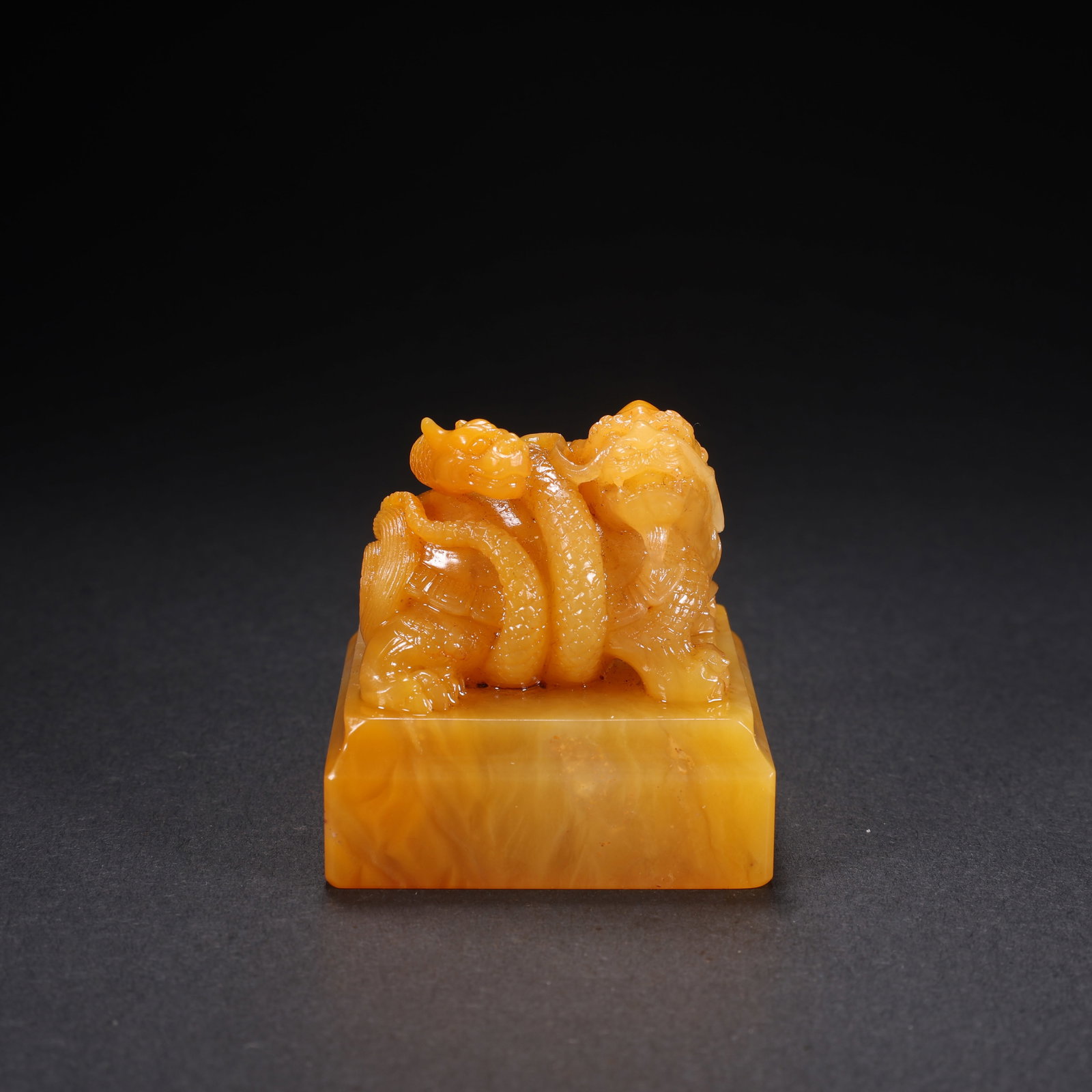 A TIANHUANG STONE DRAGON-TURTLE SEAL: Tianhuang Stone Dragon-Turtle Seal