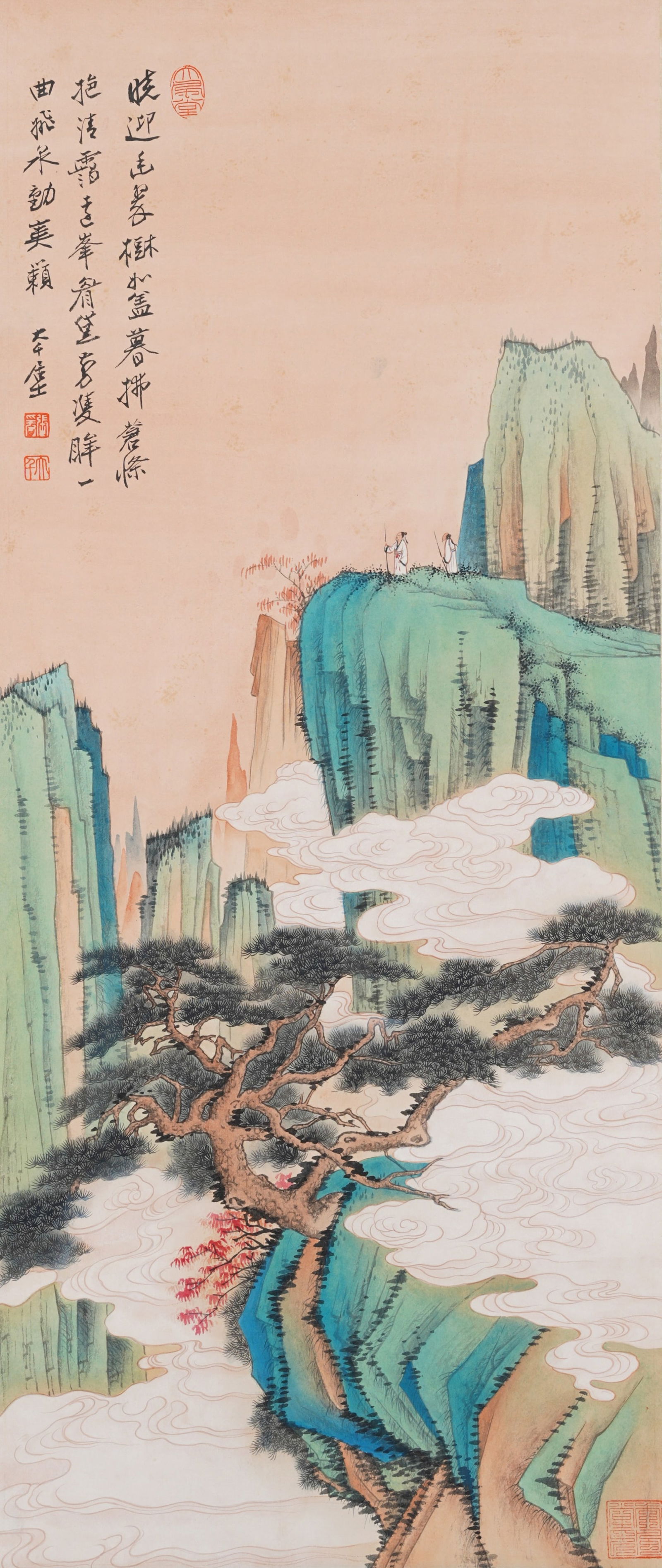A LANDSCAPE PAINTING ON PAPER BY ZHANG DAQIAN.張大千 (1 of 8)