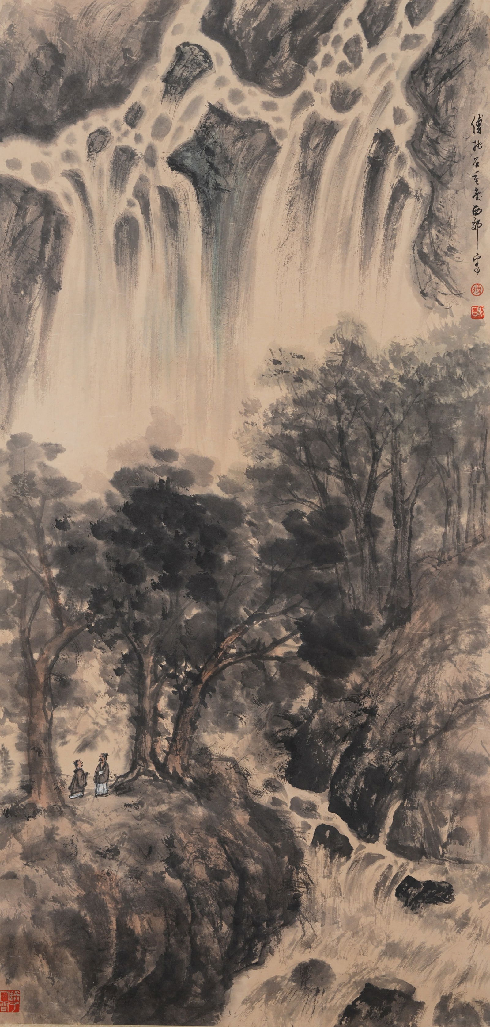 A LANDSCAPE PAINTING ON PAPER BY FU BAOSHI.傅抱石 (1 of 10)