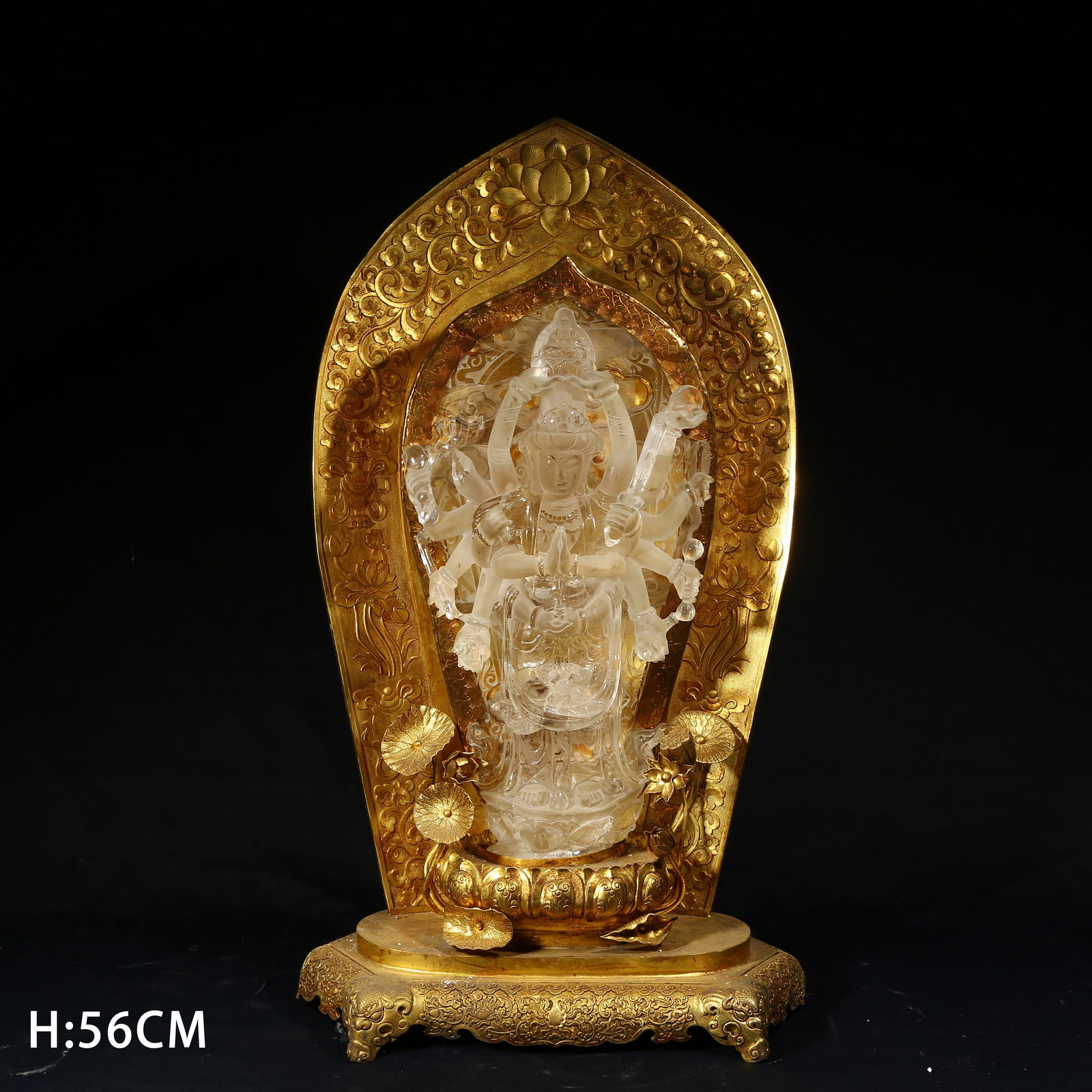 A CRYSTAL SCULPTURE OF CUNDI BODHISATTVA (1 of 9)