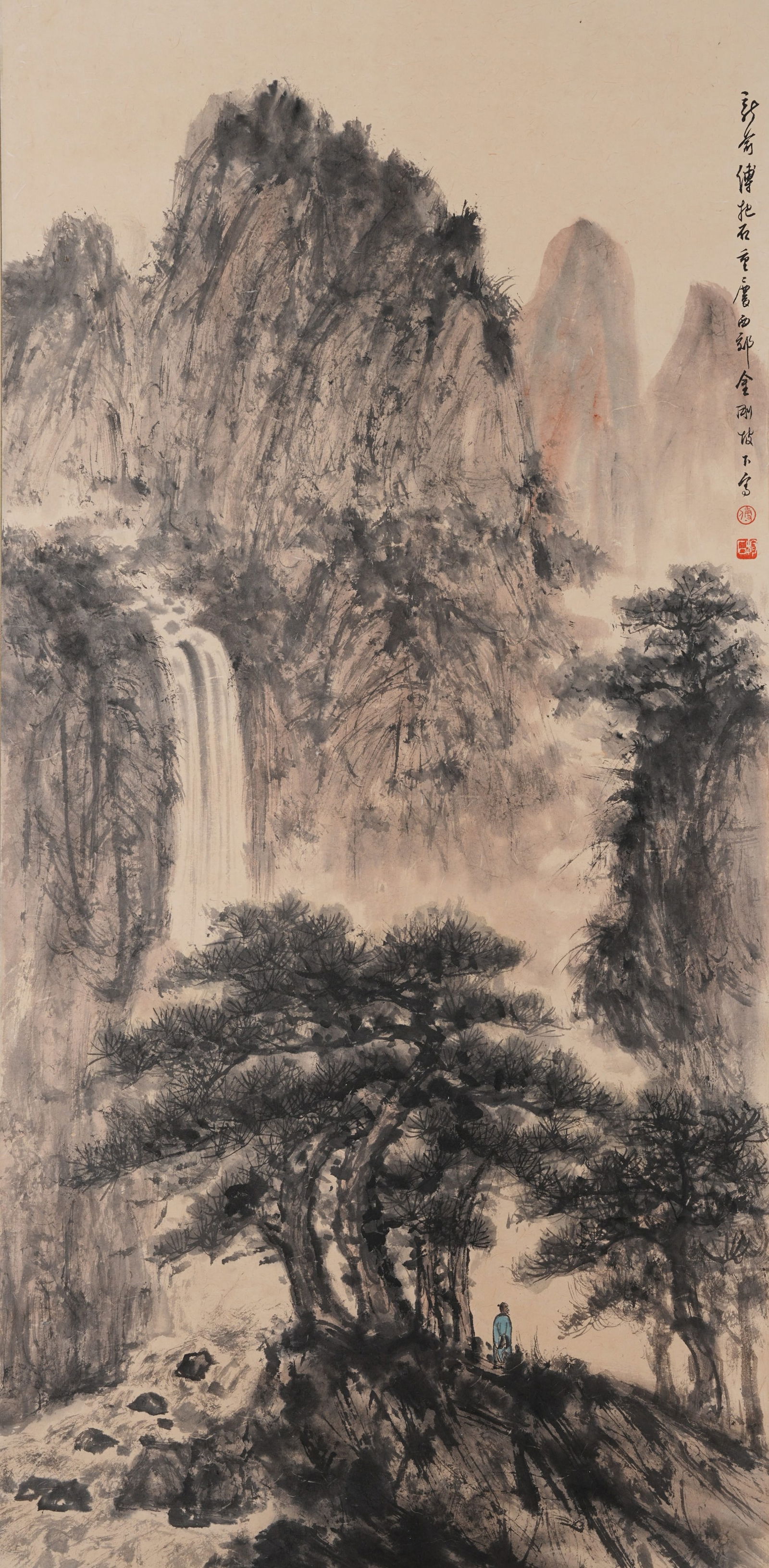 A LANDSCAPE PAINTING ON PAPER BY FU BAOSHI.傅抱石 (1 of 8)