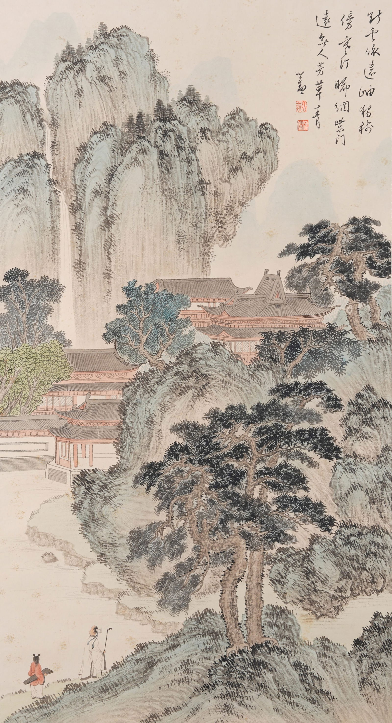 A LANDSCAPE PAINTING ON PAPER BY PU RU.溥儒 (1 of 10)