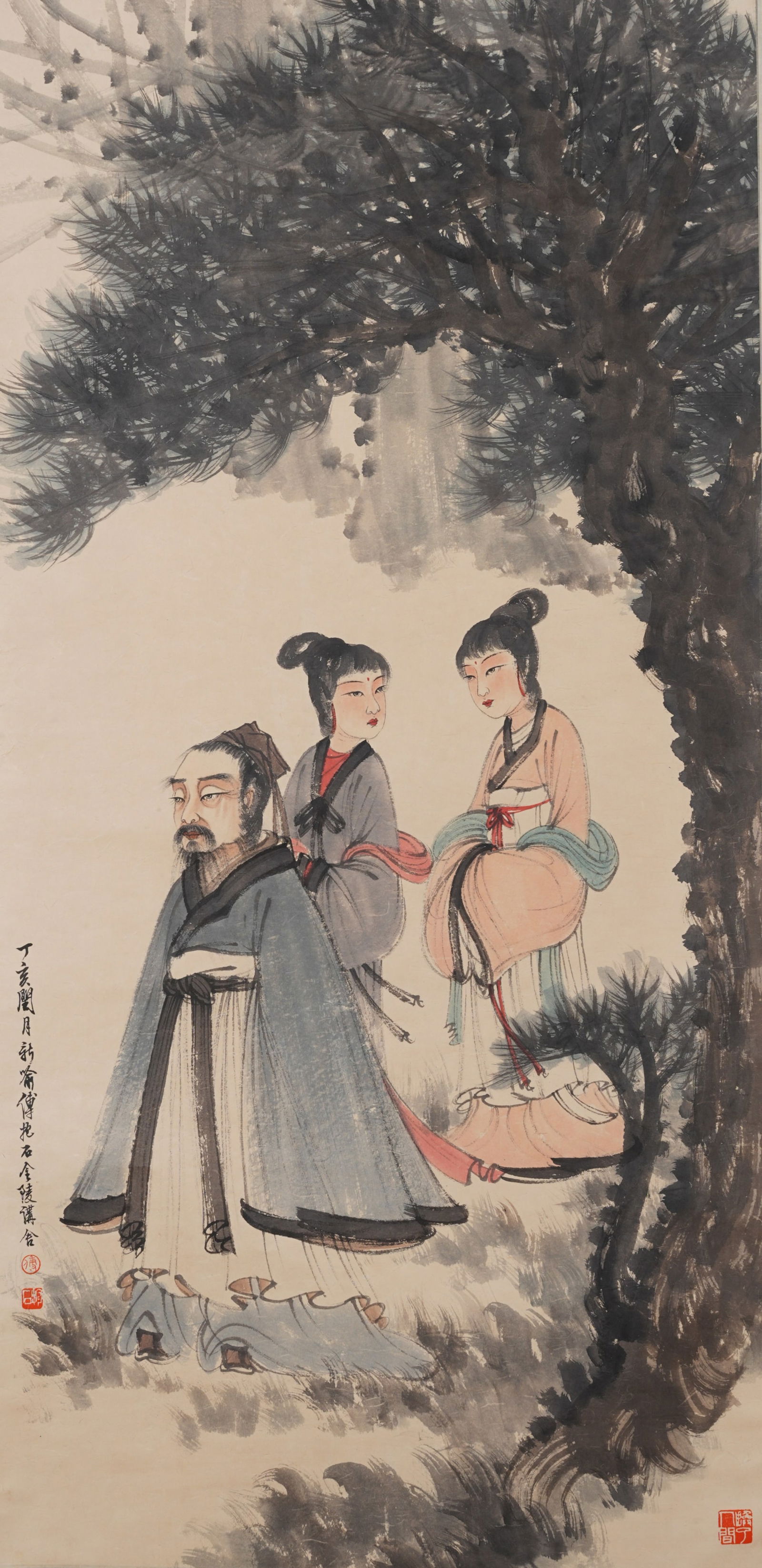 A FIGURE STORY PAINTING ON PAPER BY FU BAOSHI.傅抱石 (1 of 7)