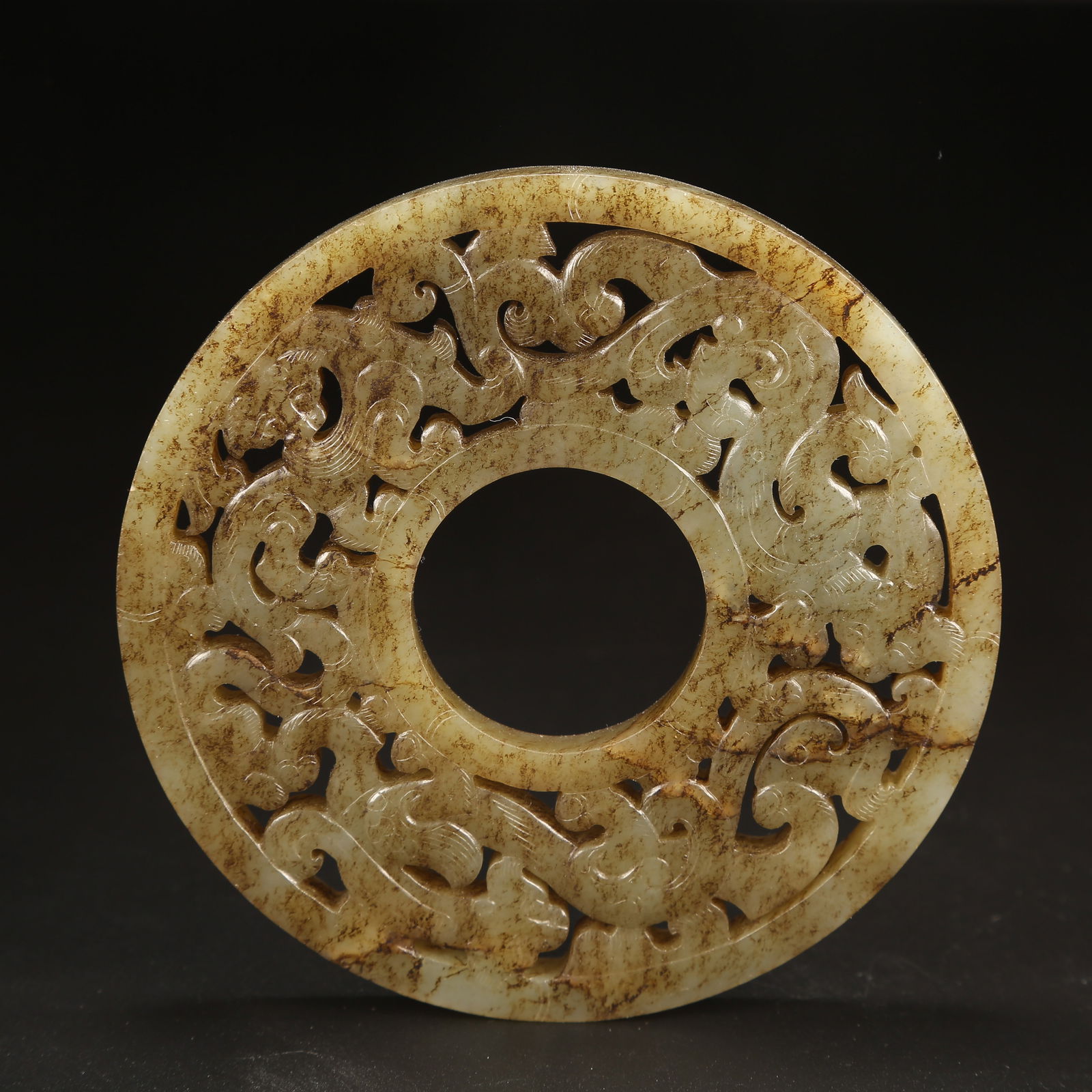 A ANCIENT JADE CHI-DRAGON PATTERNED BI (1 of 9)