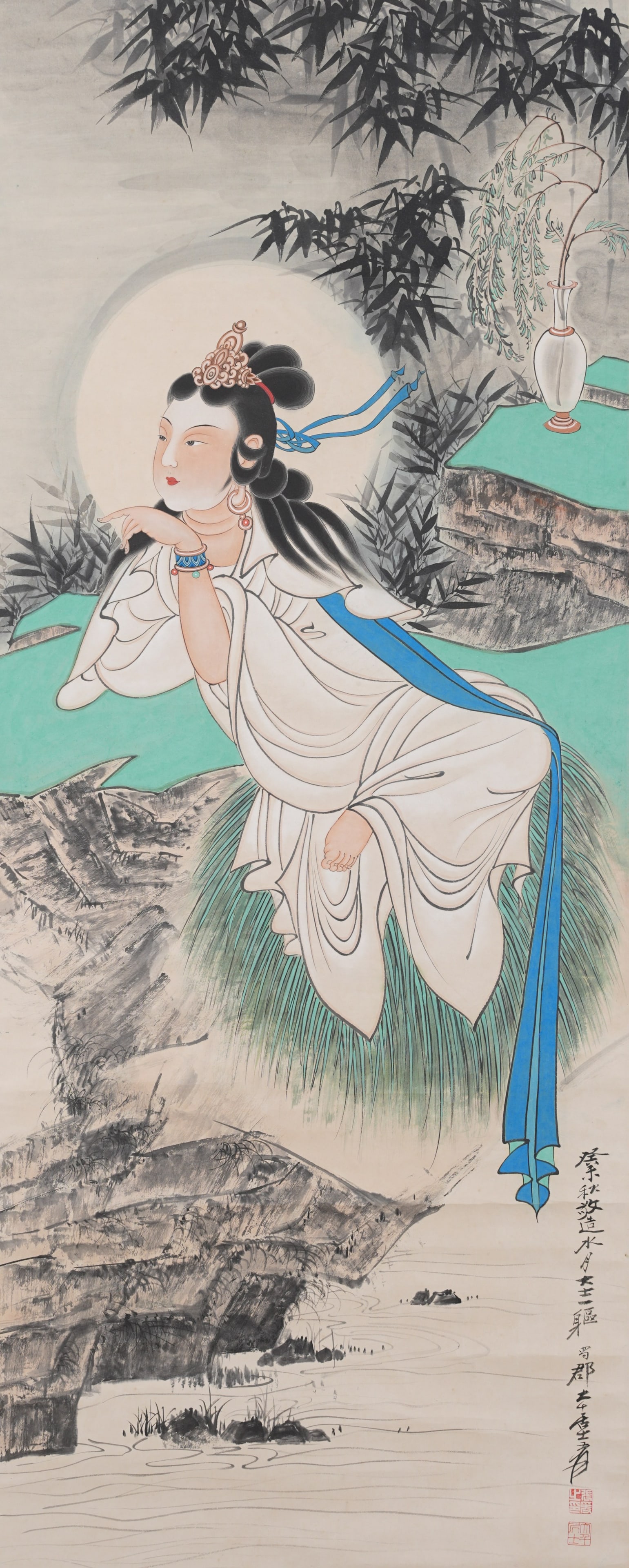 A GUANYIN PAINTING ON PAPER BY ZHANG DAQIAN.張大千 (1 of 7)