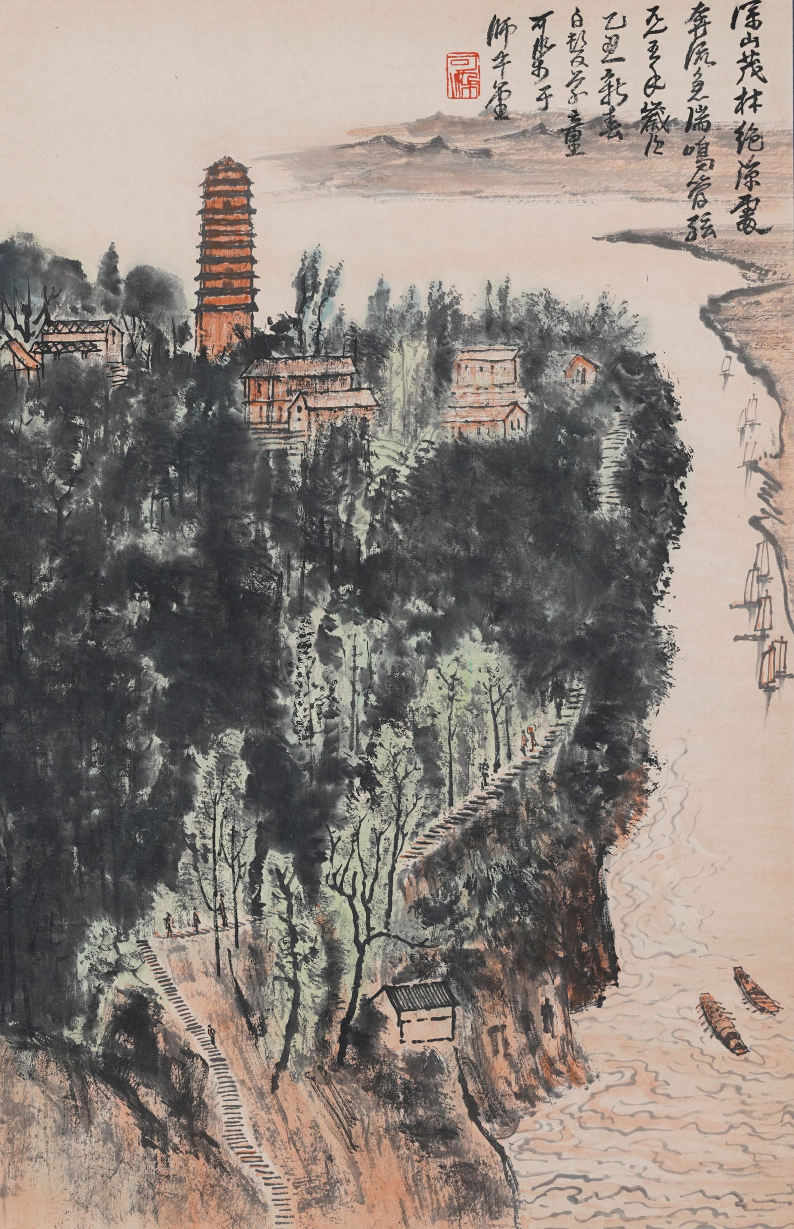 A LANDSCAPE PAINTING ON PAPER BY LI KERAN.李可染 (1 of 11)