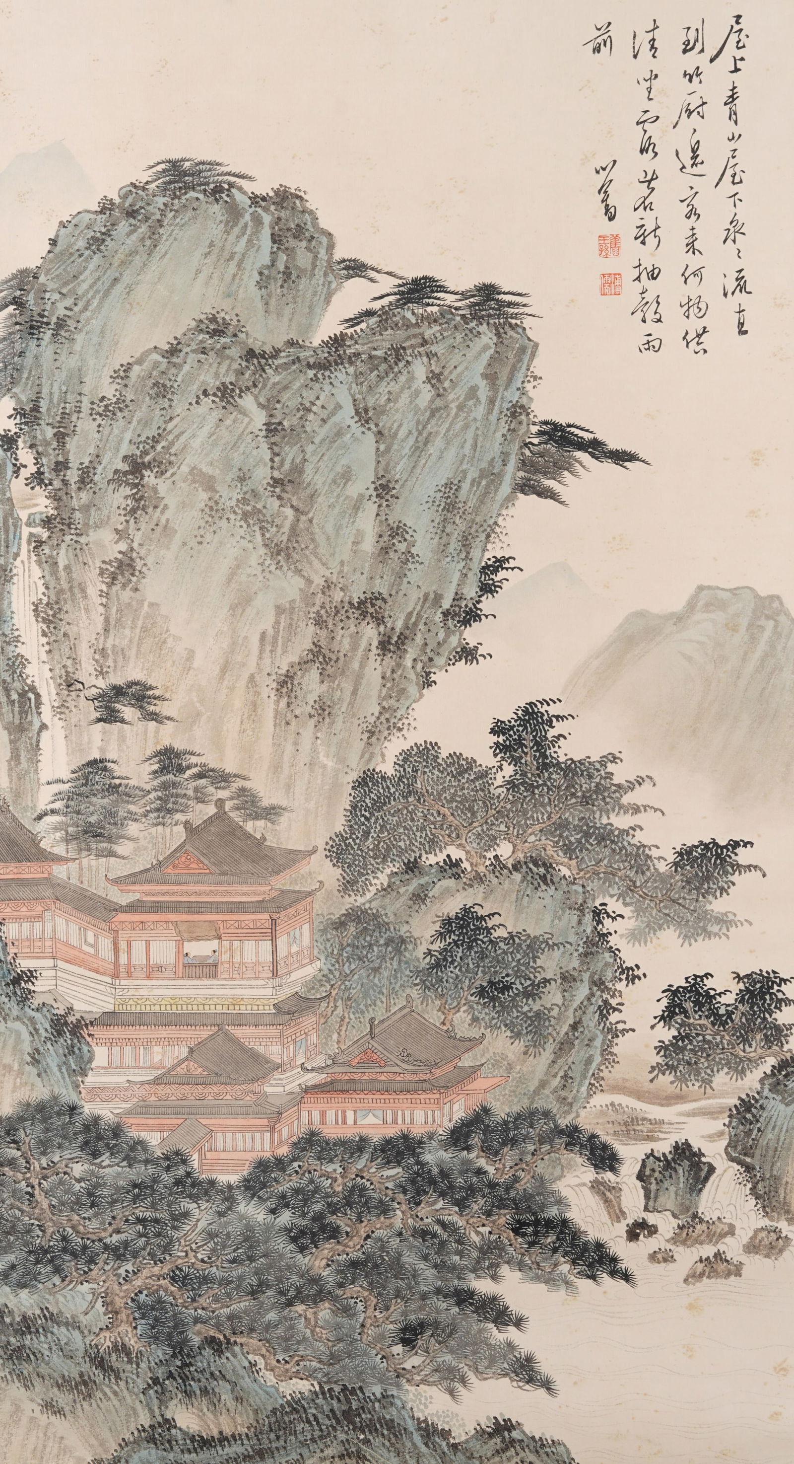 A LANDSCAPE PAINTING ON PAPER BY PU RU.溥儒 (1 of 10)