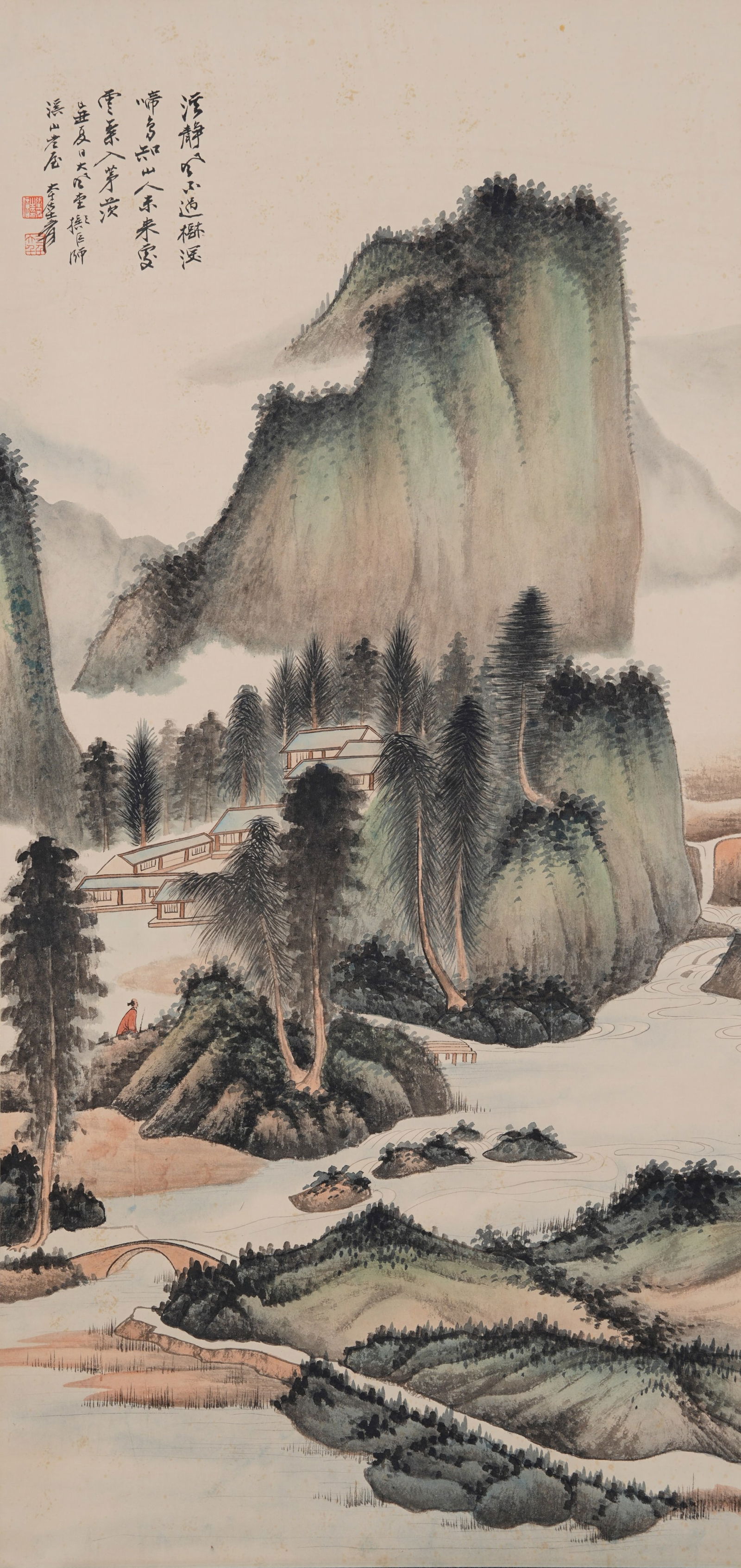 A LANDSCAPE PAINTING ON PAPER BY ZHANG DAQIAN.張大千 (1 of 9)