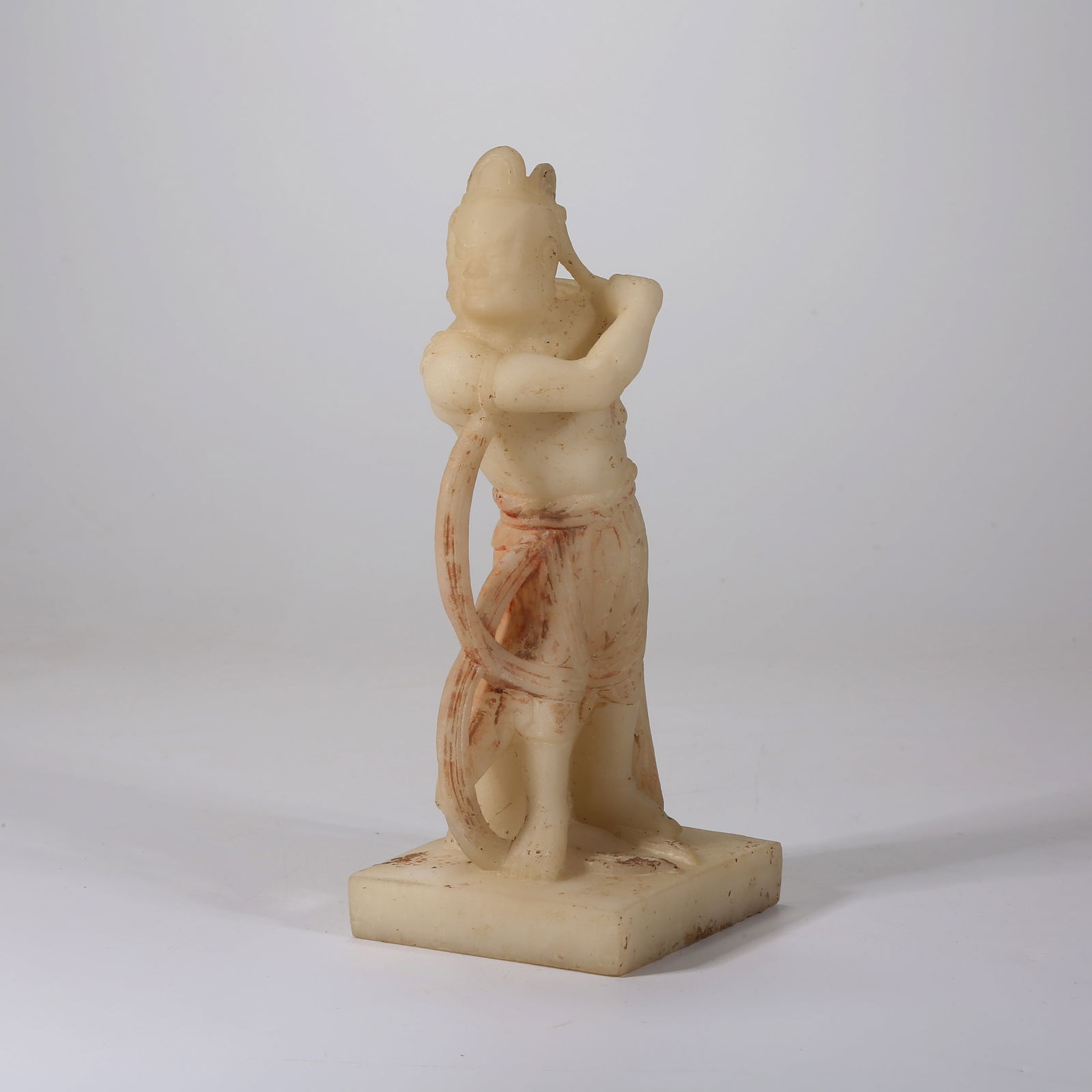 A WHITE MARBLE FIGURE-SHAPED ORNAMENT (1 of 8)
