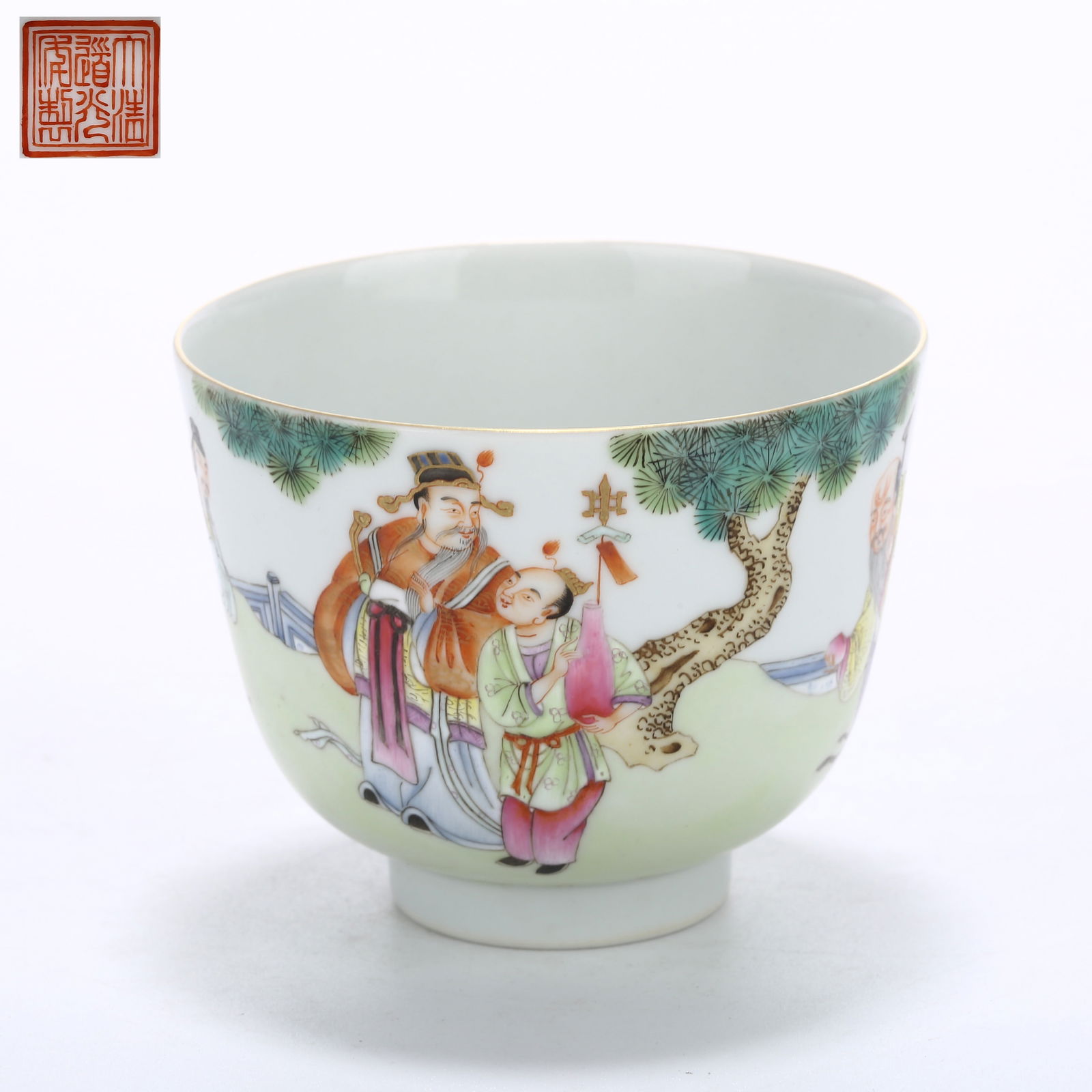 A FAMILLE ROSE "THREE STARS" MOTIF CUP (1 of 7)