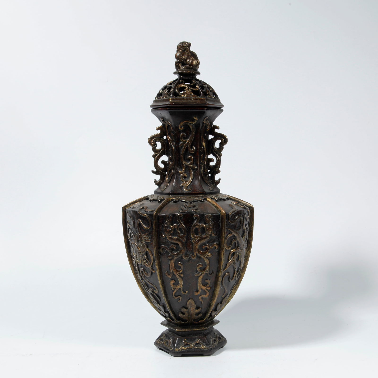 A SANDALWOOD COVERED VASE (1 of 9)
