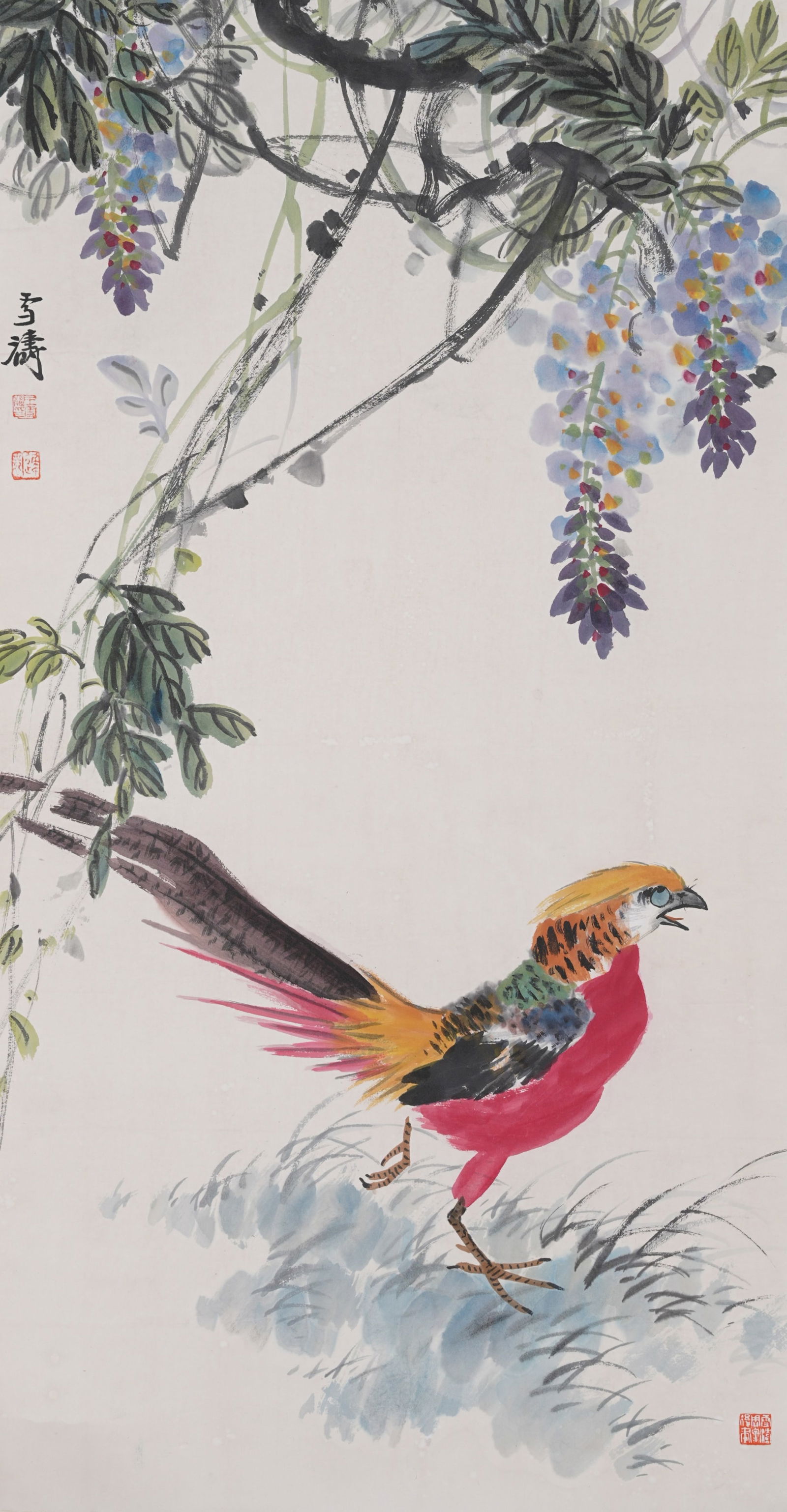 A BIRD PAINTING ON PAPER BY WANG XUETAO.王雪濤 (1 of 9)