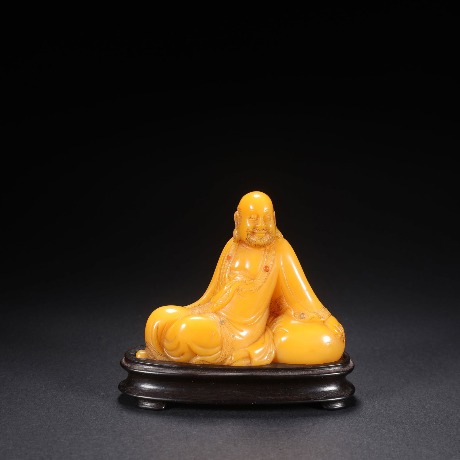 A TIANHUANG STONE SEAL WITH DARUMA FIGURE: Tianhuang Stone Seal with Daruma Figure