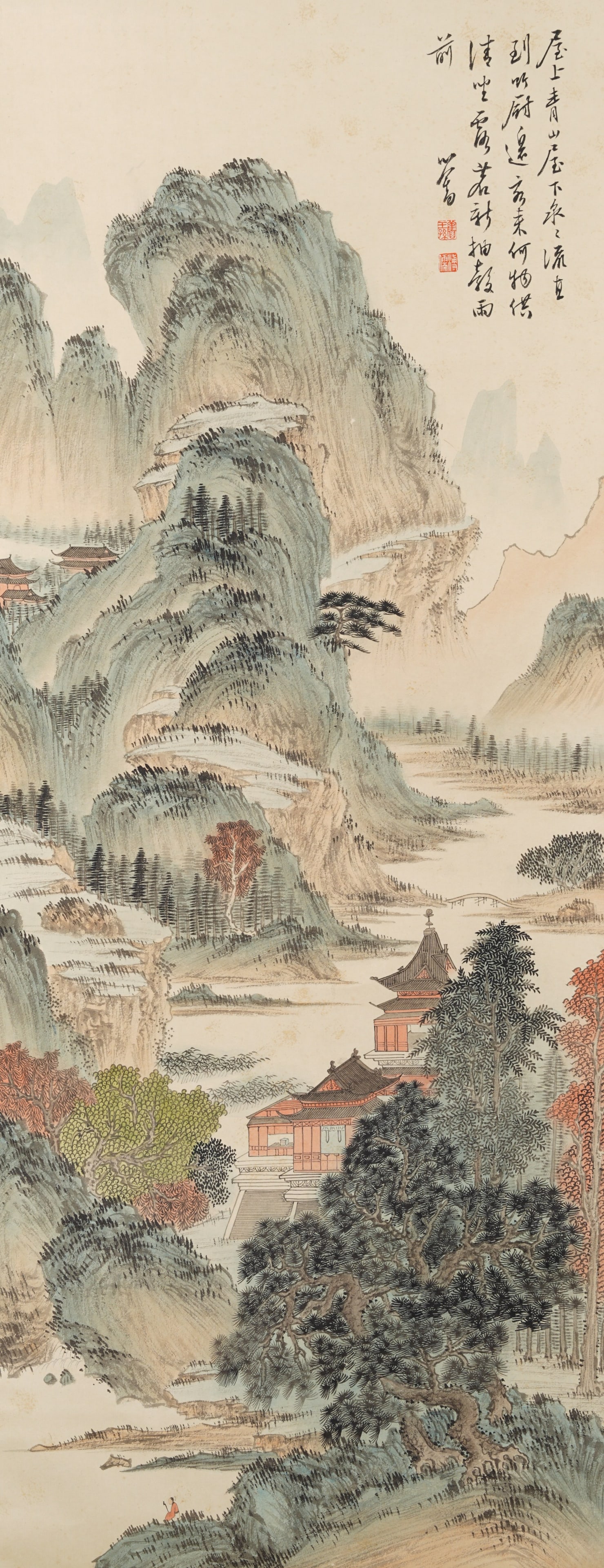 A LANDSCAPE PAINTING ON PAPER BY PU RU.溥儒 (1 of 11)