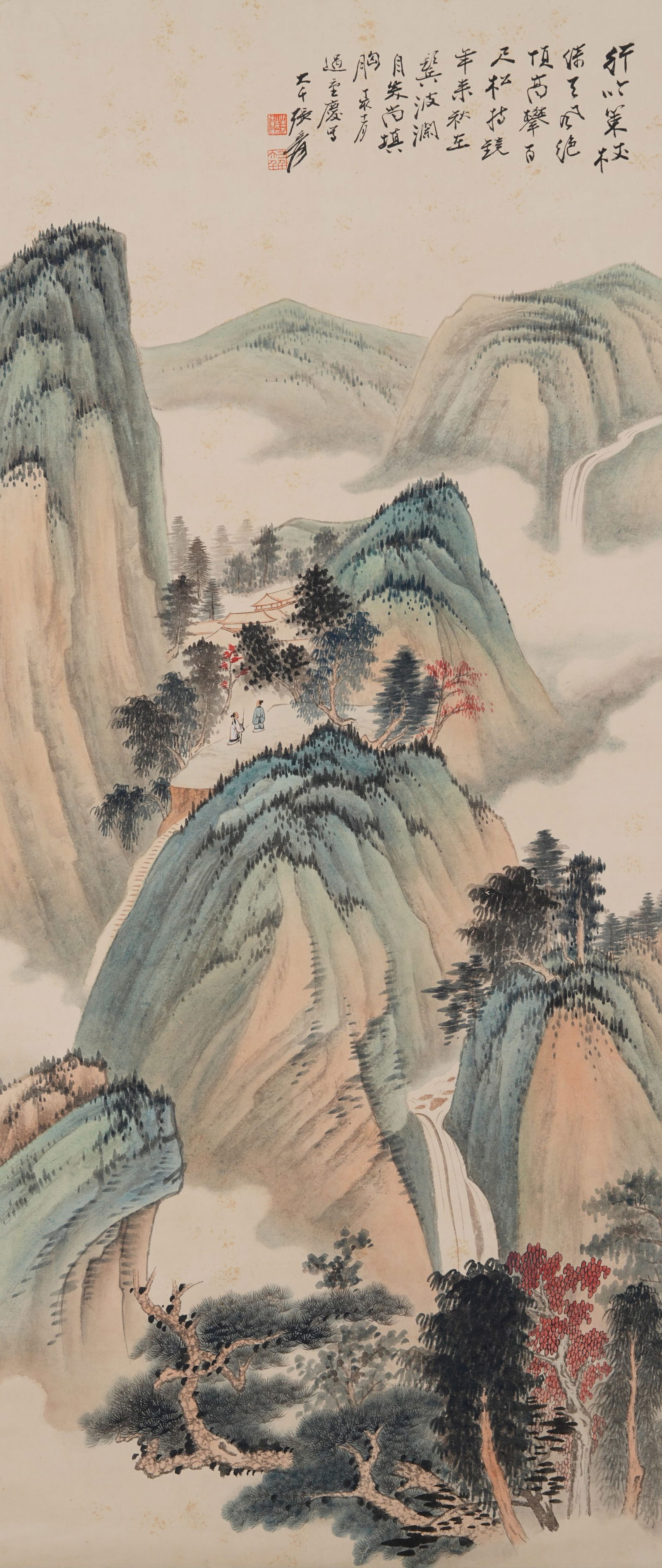 A LANDSCAPE PAINTING ON PAPER BY ZHANG DAQIAN.張大千 (1 of 9)
