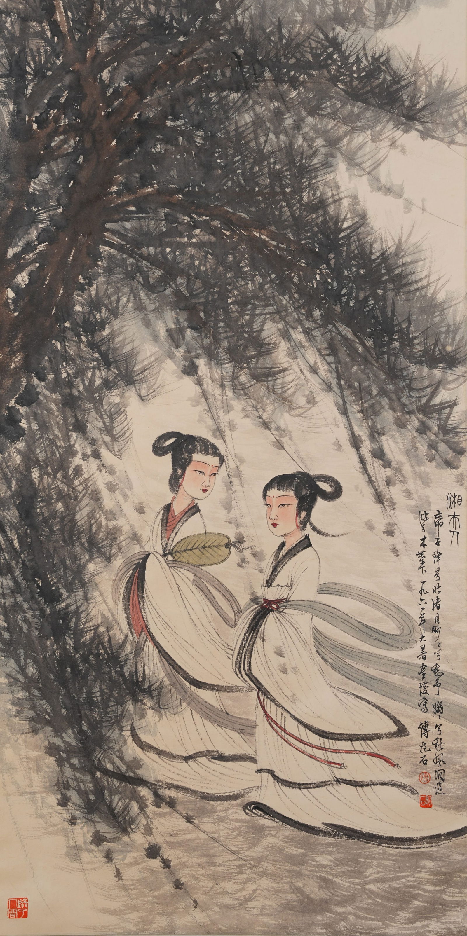 A FIGURE PAINTING ON PAPER BY FU BAOSHI.傅抱石 (1 of 10)
