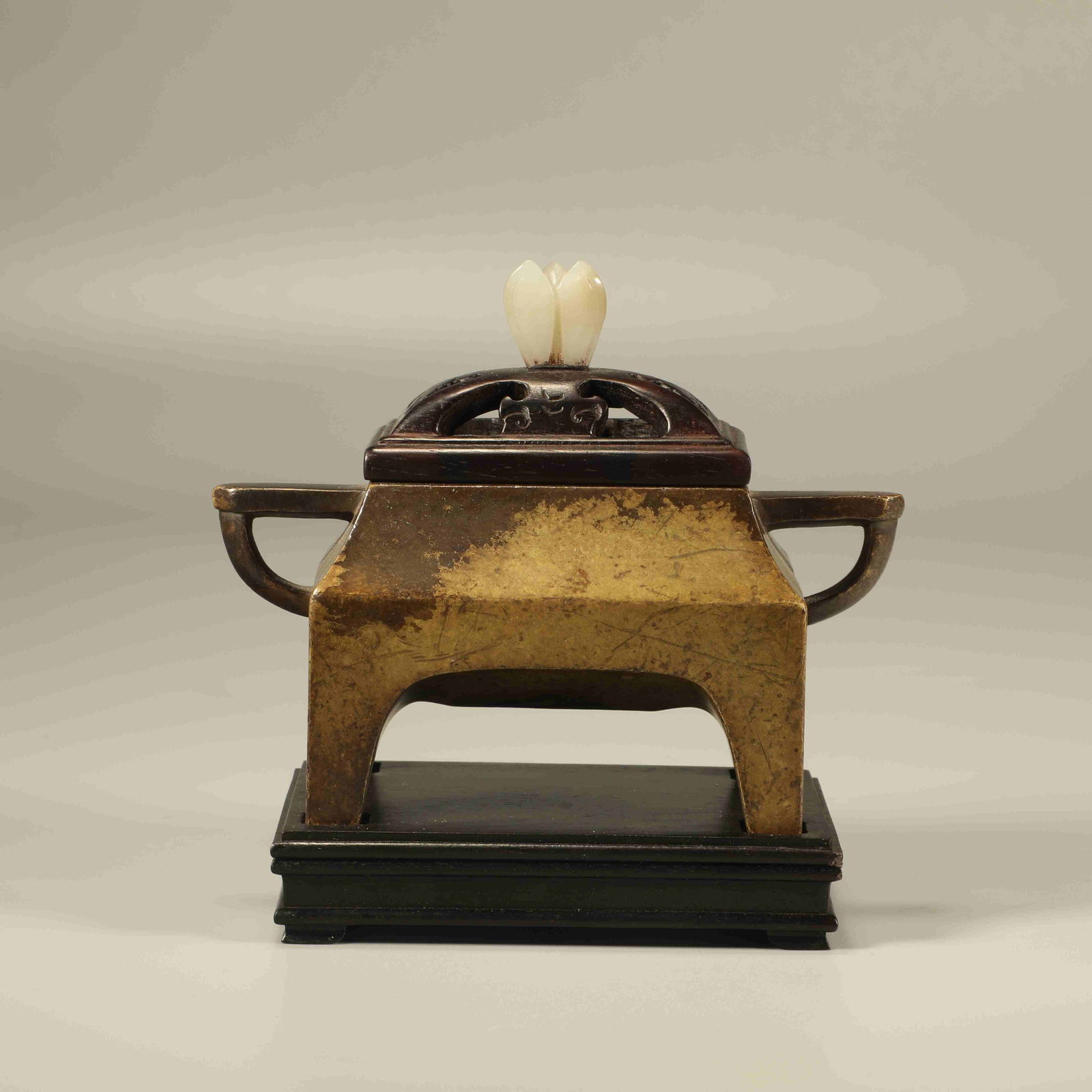 A BRONZE TABLE CENSER (1 of 6)