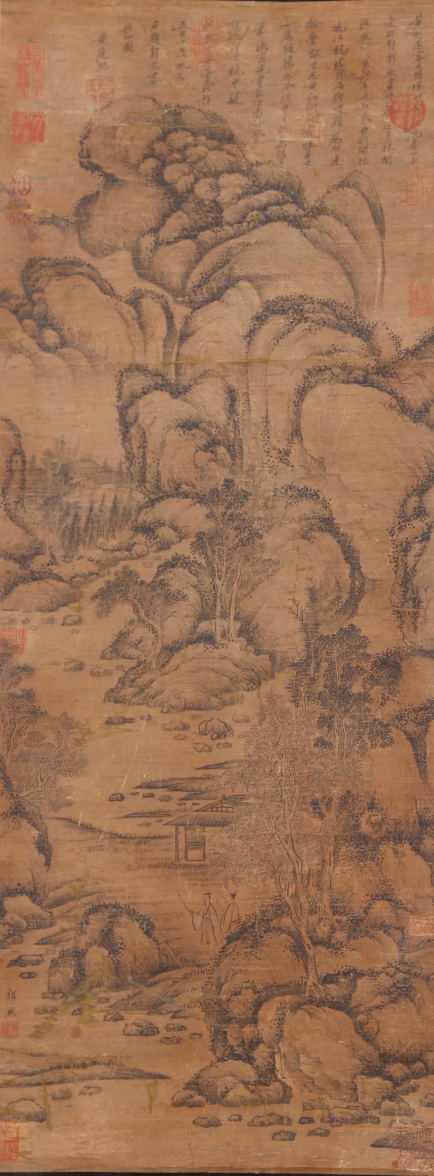 A LANDSCAPE PAINTING ON SILK BY GUO XI.郭熙 (1 of 9)