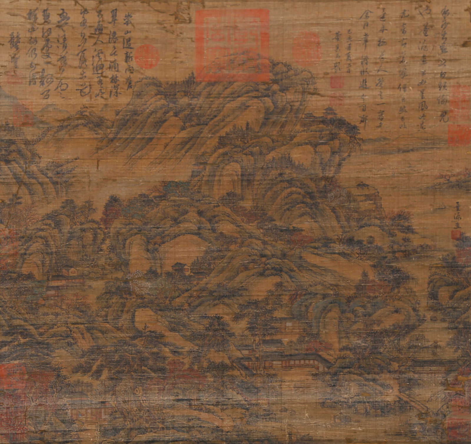 A LANDSCAPE PAINTING ON SILK BY DONG YUAN.董源 (1 of 14)