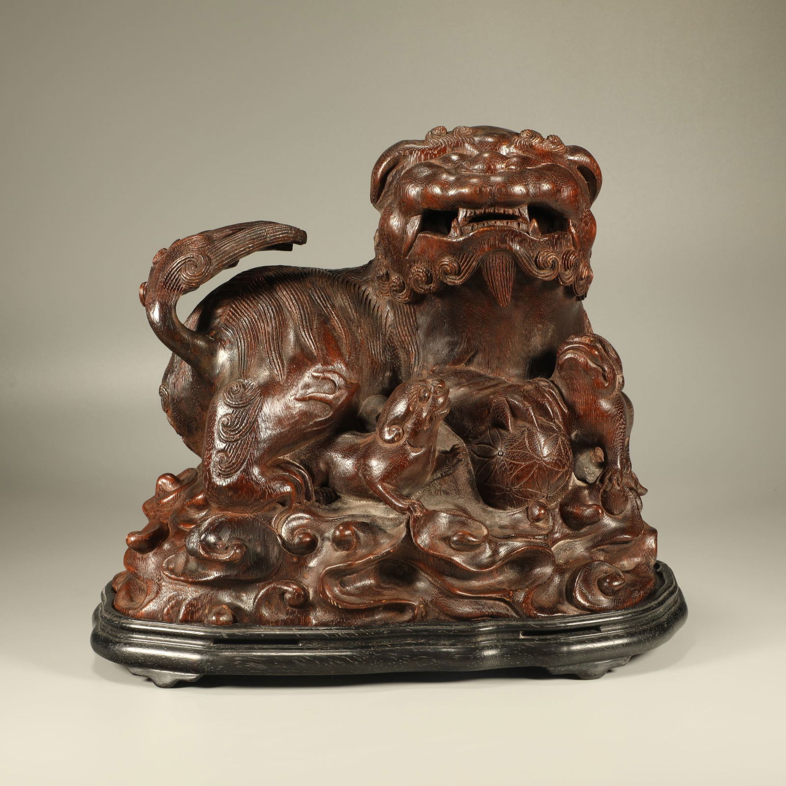 A AGARWOOD CARVED "EVERYTHING AS DESIRED" INCENSE BURNER: Agarwood Carved "Everything as Desired" Incense Burner