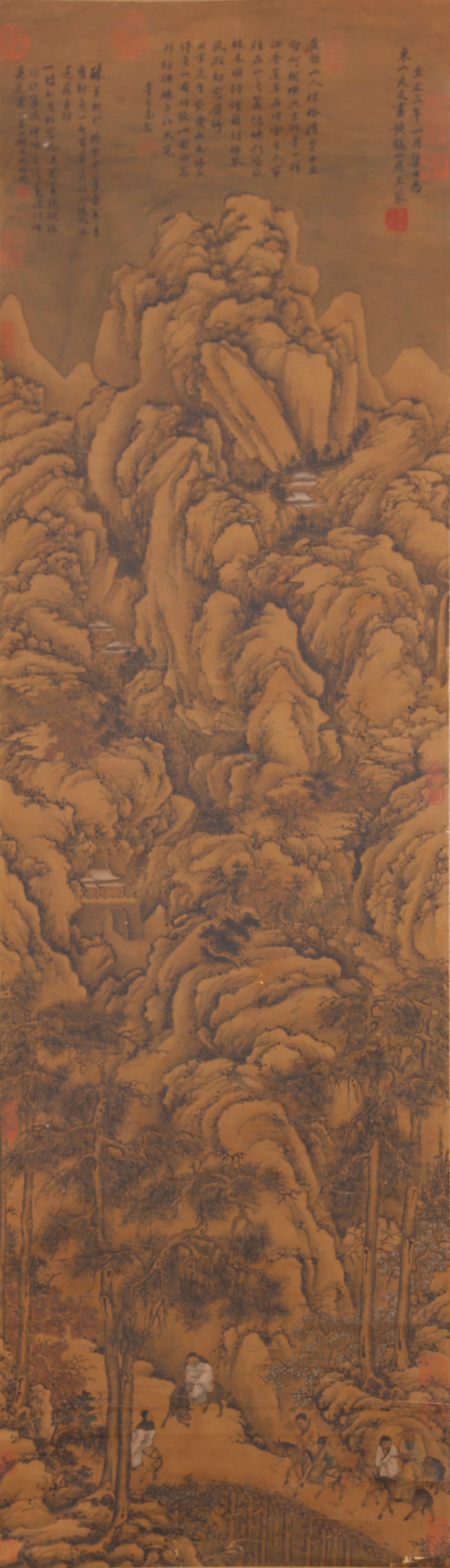 A LANDSCAPE PAINTING ON SILK BY WANG MENG.王蒙: Landscape Painting on Silk by Wang Meng.王蒙