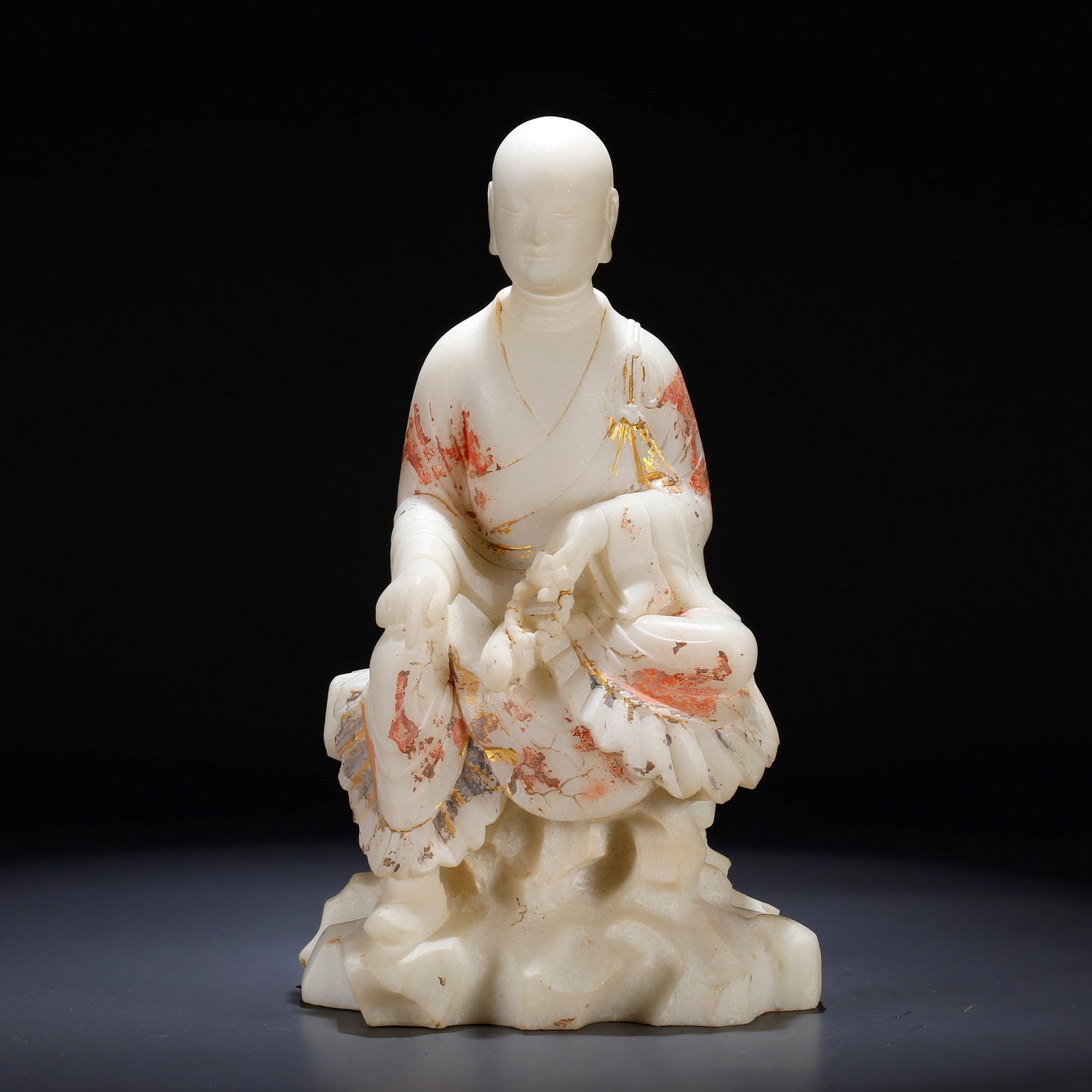 A HAN WHITE JADE BUDDHA STATUE (1 of 11)
