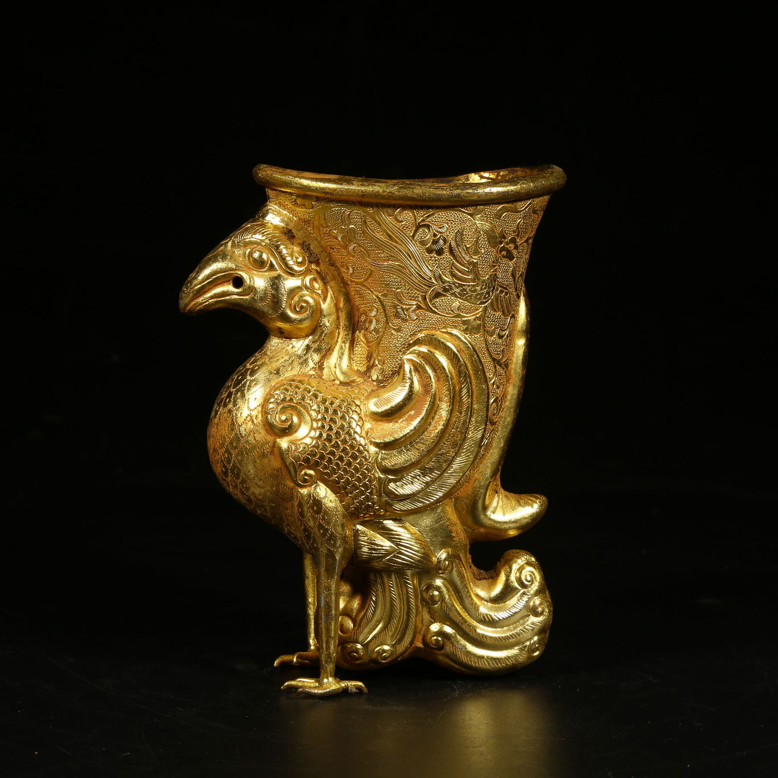 A GILT-BRONZE BIRD-SHAPED CUP (1 of 9)