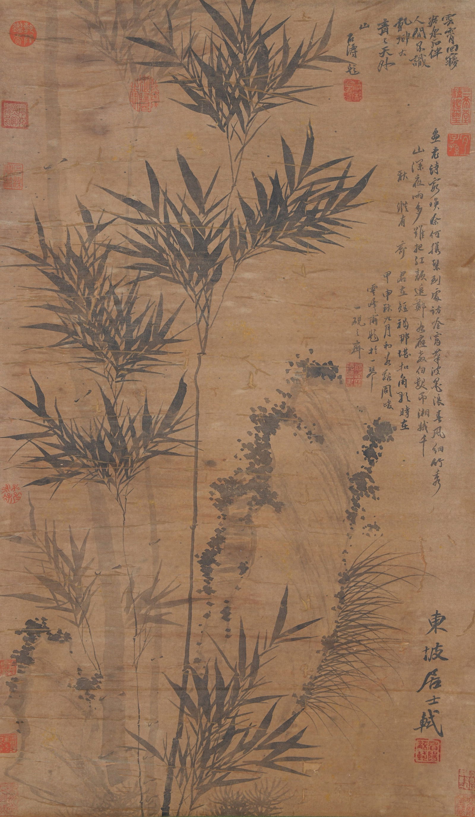 A BAMBOO PAINTING ON SILK BY SU SHI.蘇軾 (1 of 10)