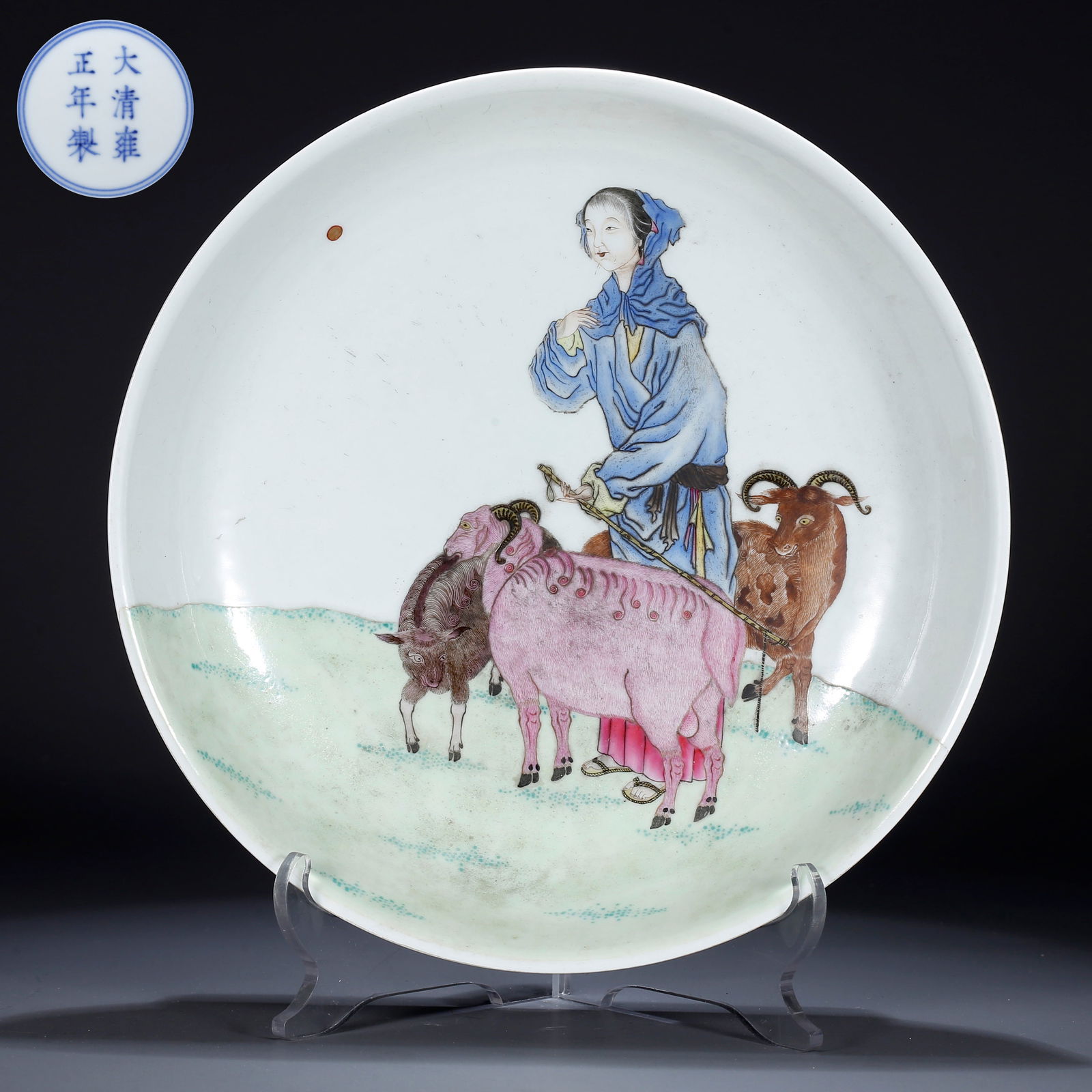 A FAMILLE ROSE PLATE WITH FIGURATIVE STORY SCENE (1 of 10)