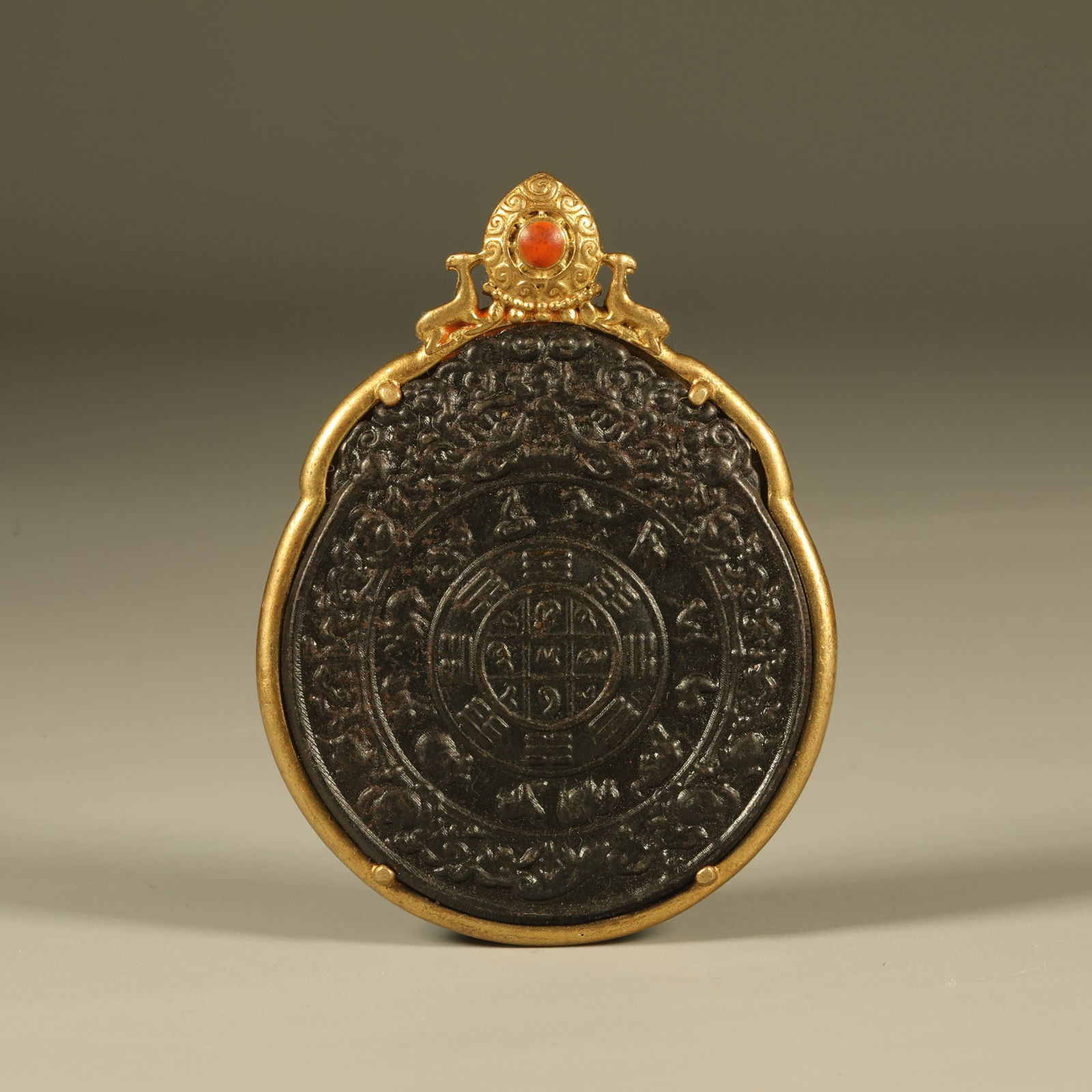 A IRON NINE PALACES AND EIGHT TRIGRAMS PLAQUE (1 of 6)