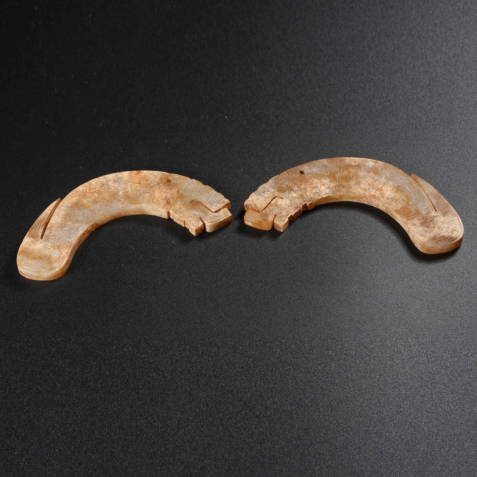 A SET OF ANCIENT JADE HUANG ORNAMENTS (1 of 8)