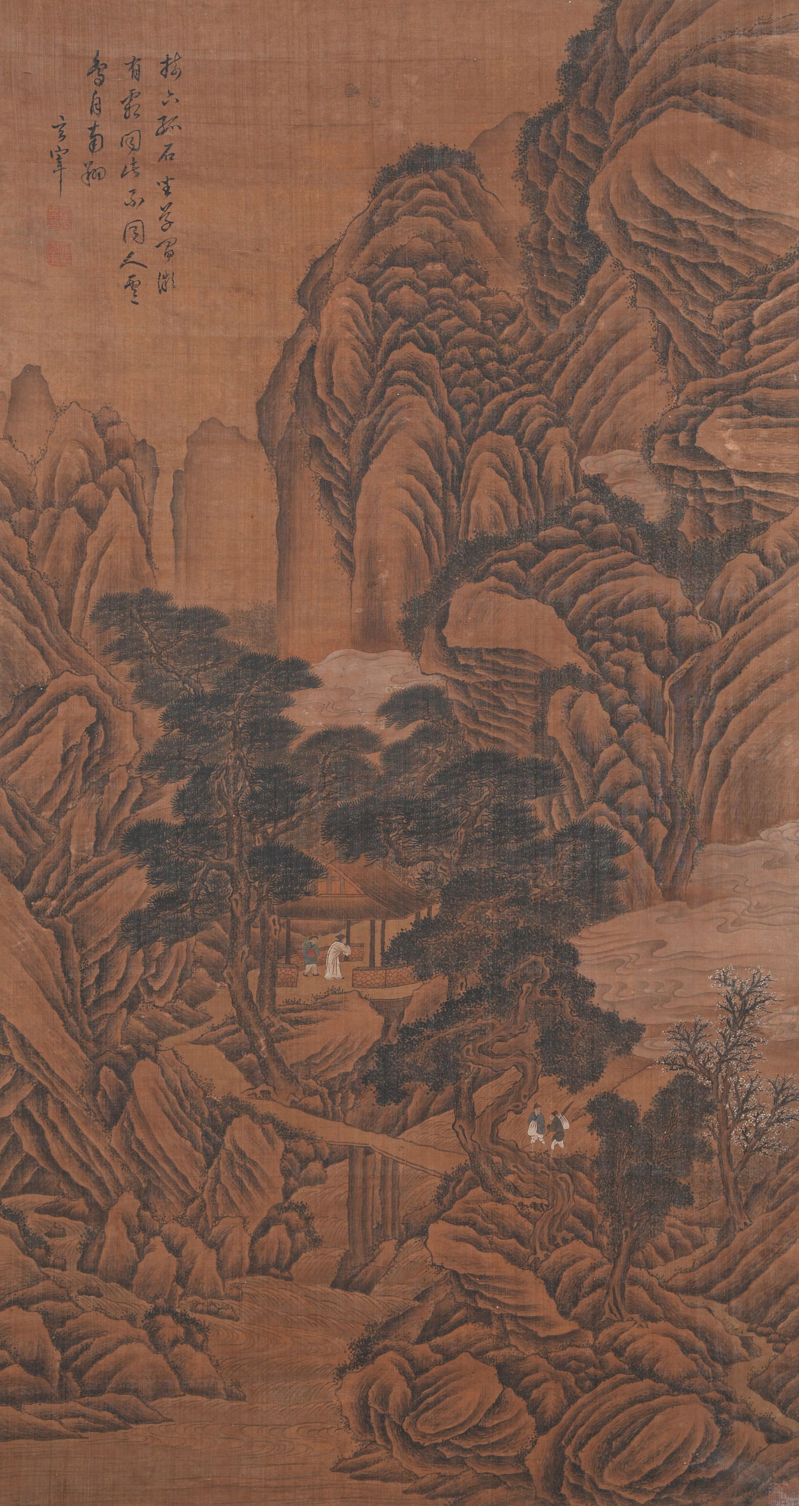 A LANDSCAPE PAINTING ON SILK BY DONG QICHANG.董其昌 (1 of 11)