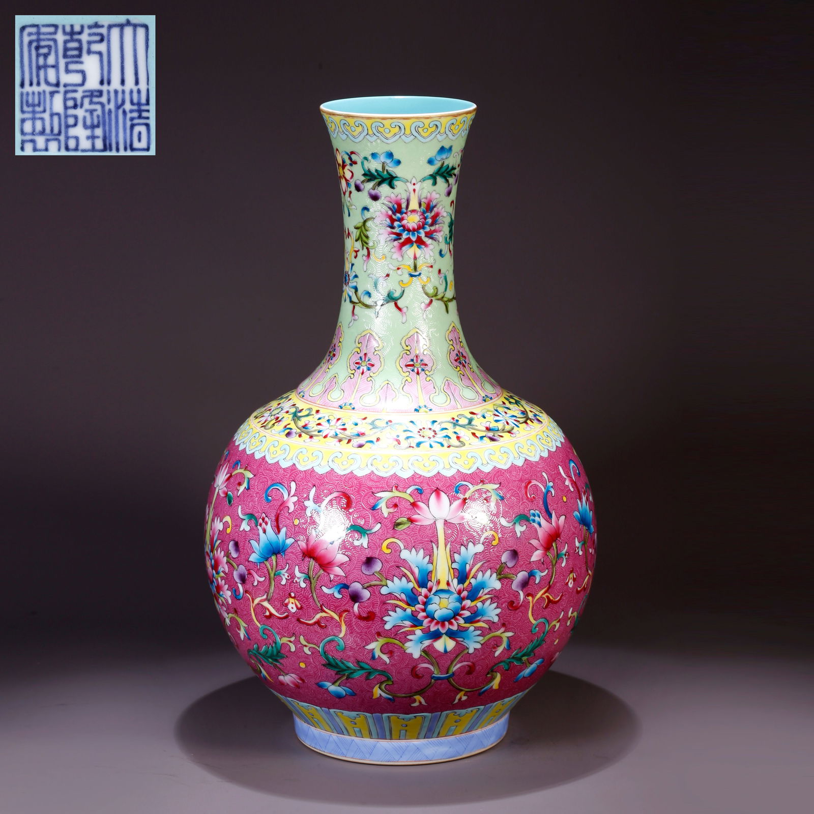 A YANGCAI VASE WITH FLORAL DESIGN (1 of 10)