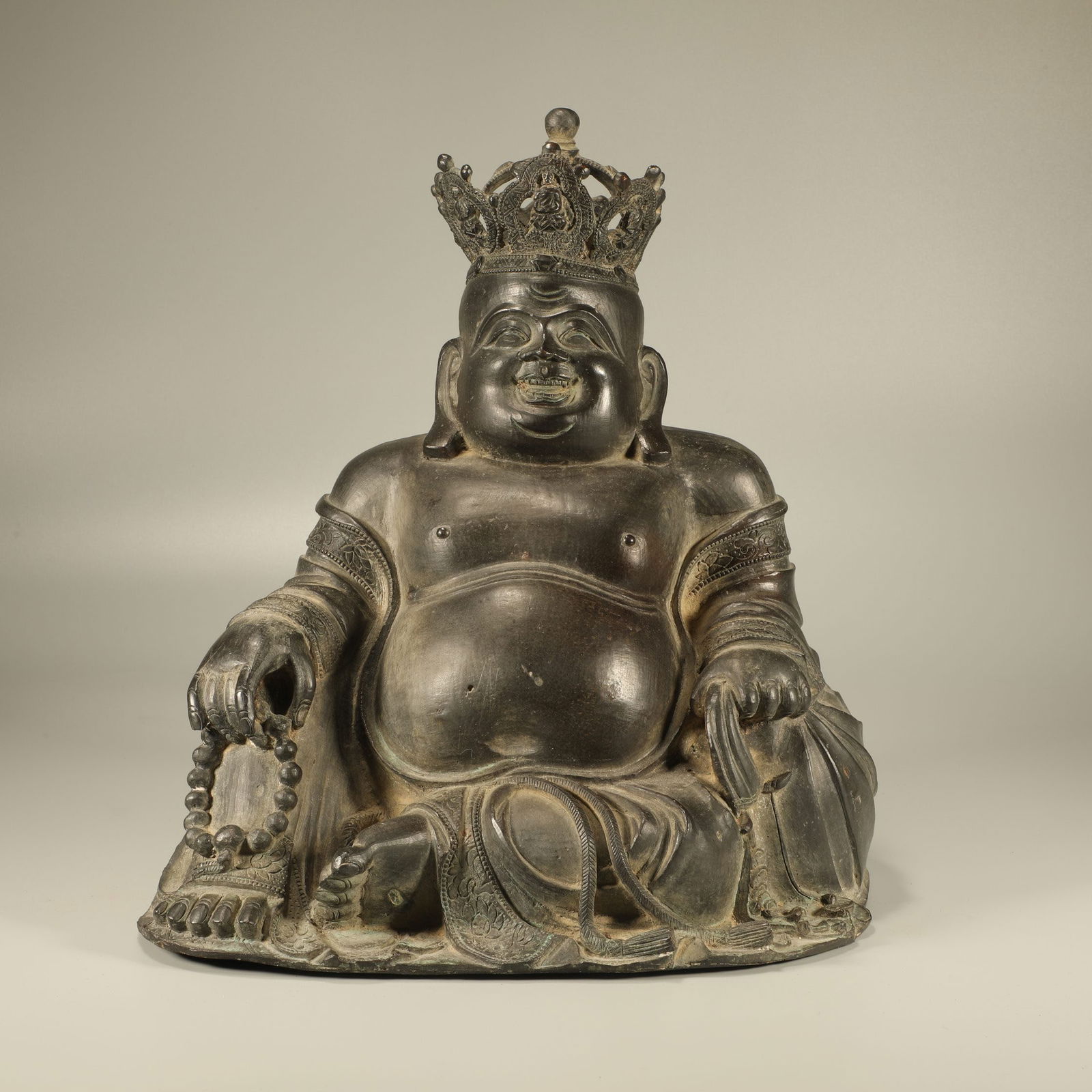 A BRONZE MAITREYA BUDDHA STATUE (1 of 7)