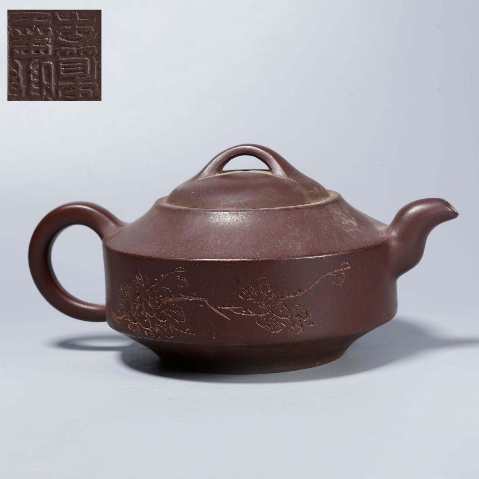 A ZISHA EWER CARVED WITH POETIC INSCRIPTIONS (1 of 9)