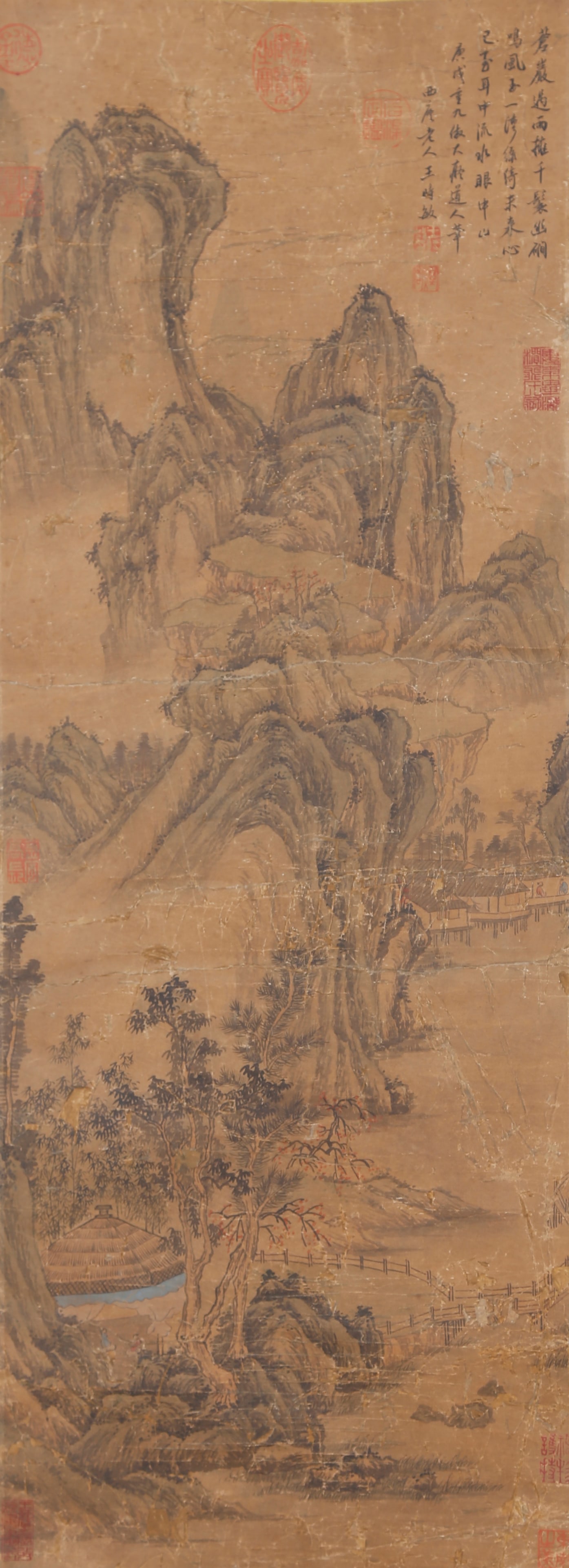 A LANDSCAPE PAINTING ON SILK BY WANG SHIMIN.王時敏 (1 of 10)