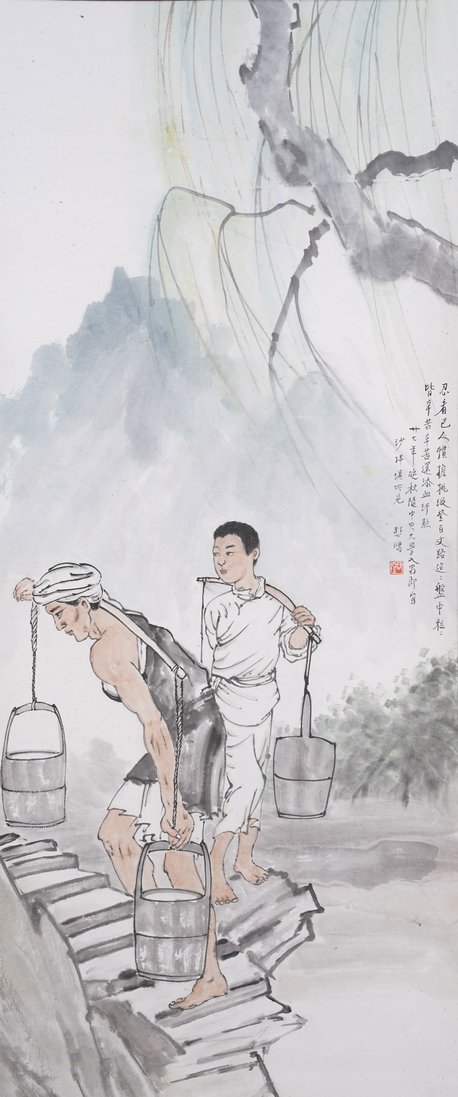 A FIGURE PAINTING ON PAPER BY XU BEIHONG.徐悲鴻 (1 of 8)