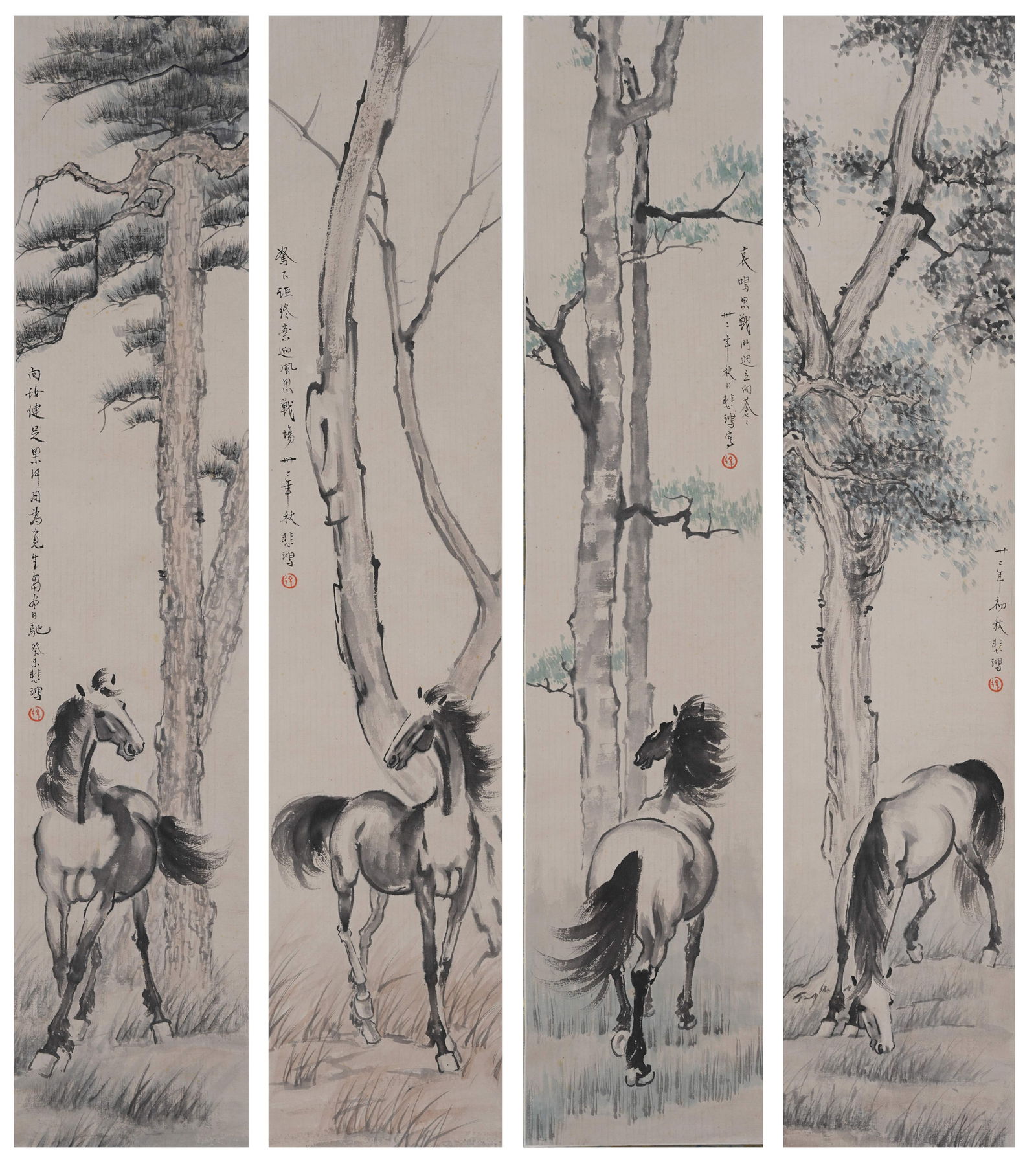 A GALLOPING HORSE PAINTINGS ON PAPER BY XU BEIHONG (SET OF FOUR).徐悲鴻 (1 of 20)