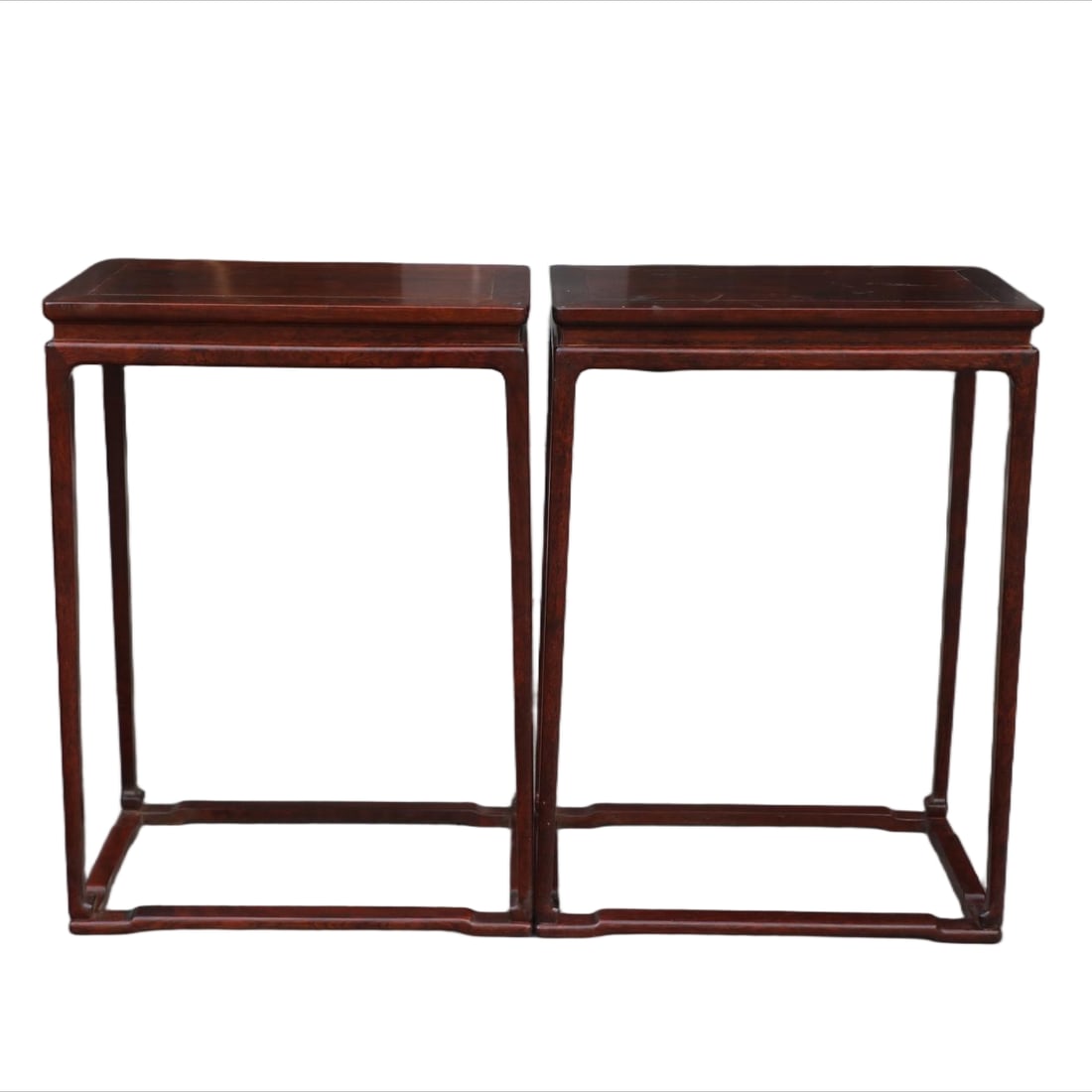 A PAIR OF HUANGHUALI FLOWER TABLES: Pair of Huanghuali Flower Tables