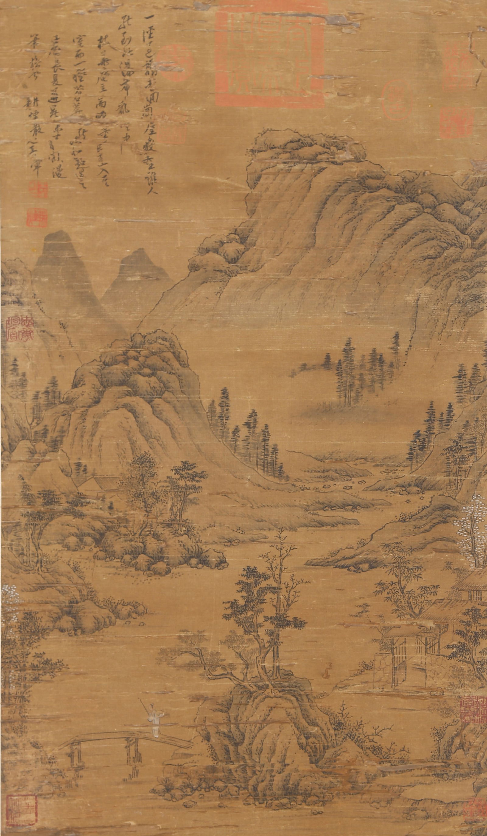 A LANDSCAPE PAINTING ON SILK BY WANG HUI.王翚 (1 of 10)