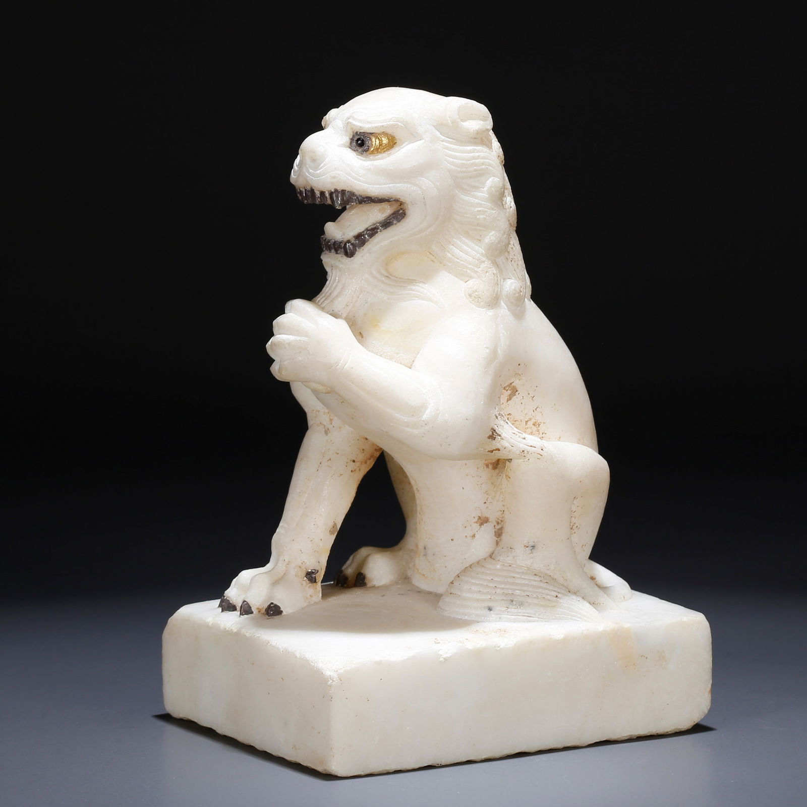 A HAN WHITE JADE LION-SEAL ORNAMENT (1 of 10)